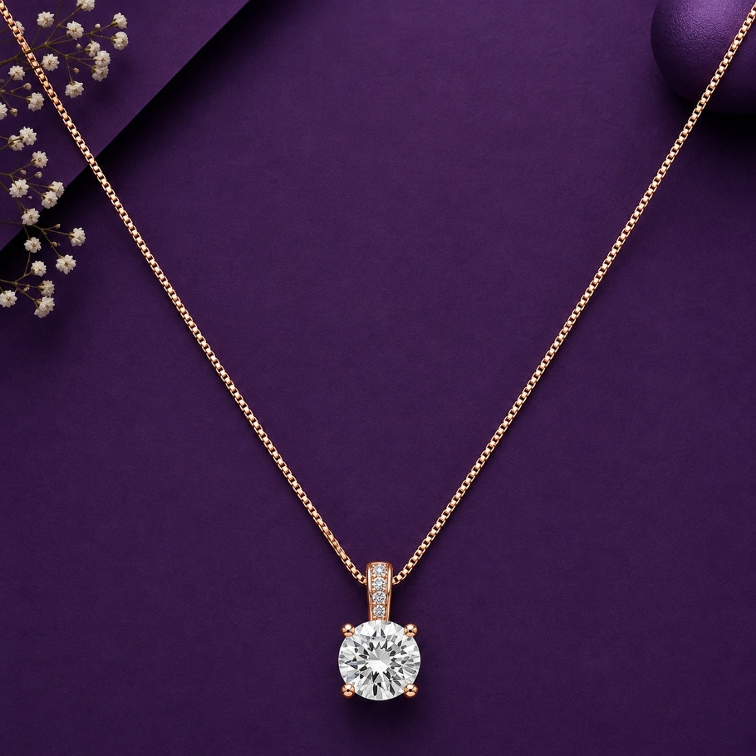 The Eternal Classic Solitaire Rose 925 Silver Chain