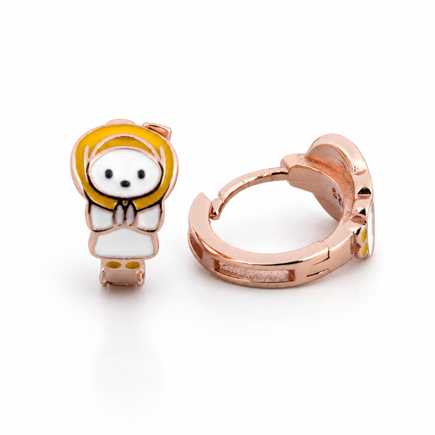 Golden Hood Cozy Tot 925 Sterling Silver Kids Stud Earrings