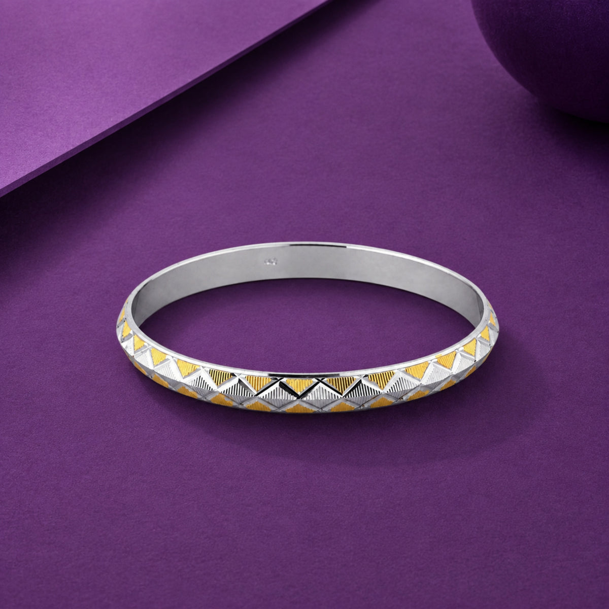 Apex Chevron Two-Tone 925 Silver Kada