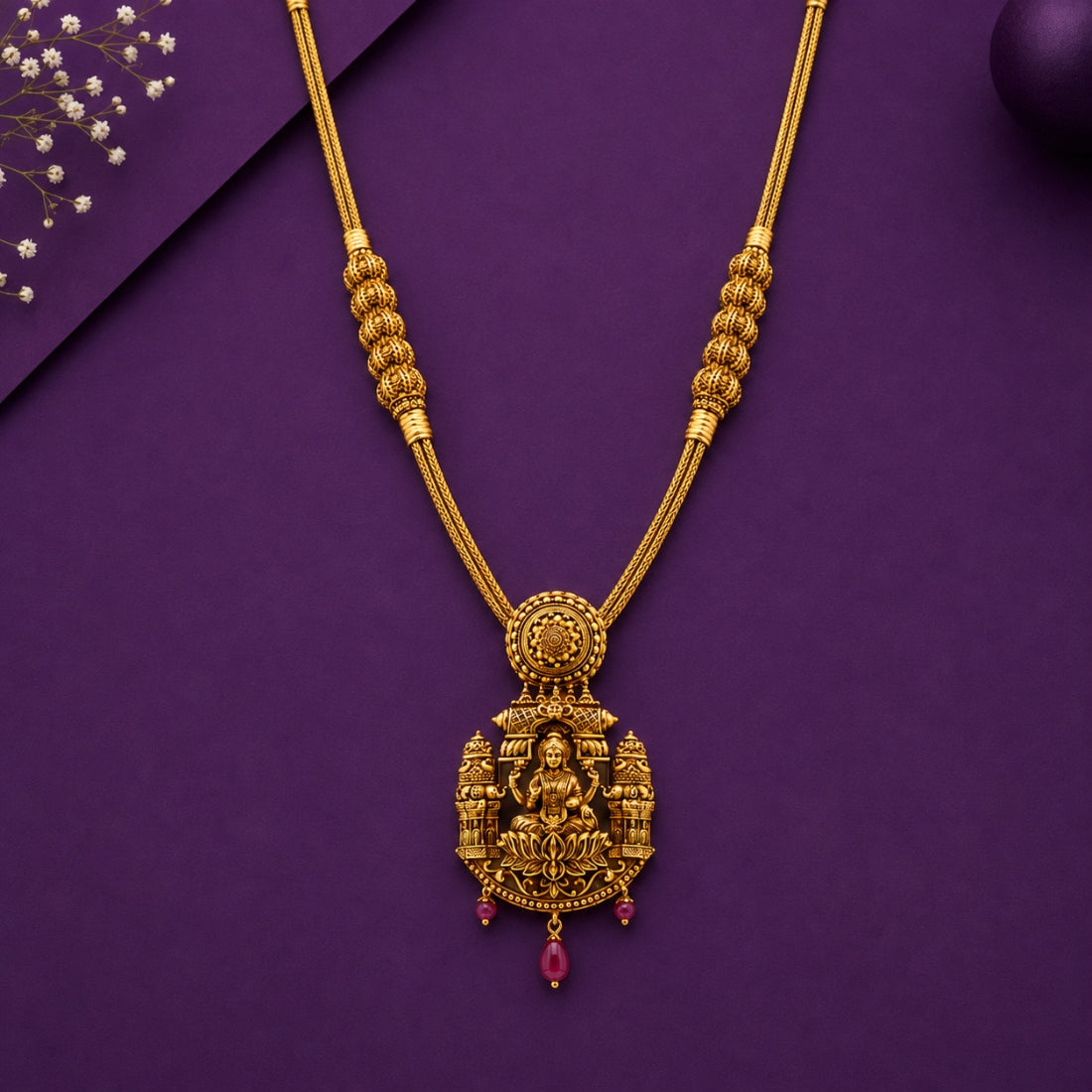 The Lakshmi Prabhavali Sanctum Necklace (Gold-Plated 925 Sterling Silver)