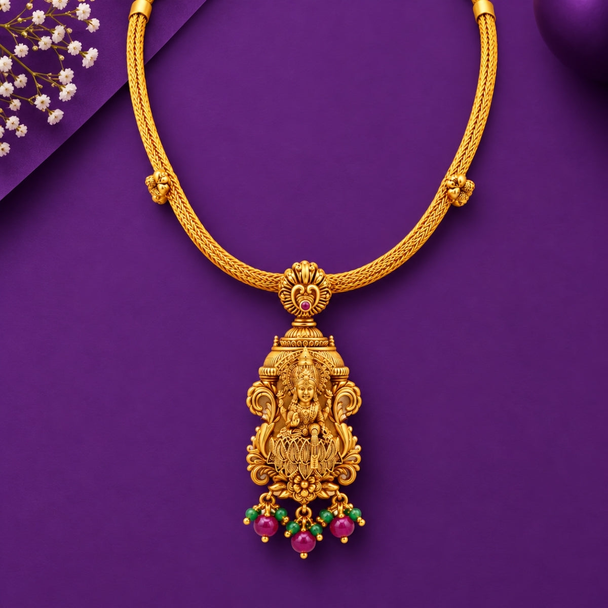 The Kalyani Lakshmi Nakshi 925 Gold Plated Silver Necklace