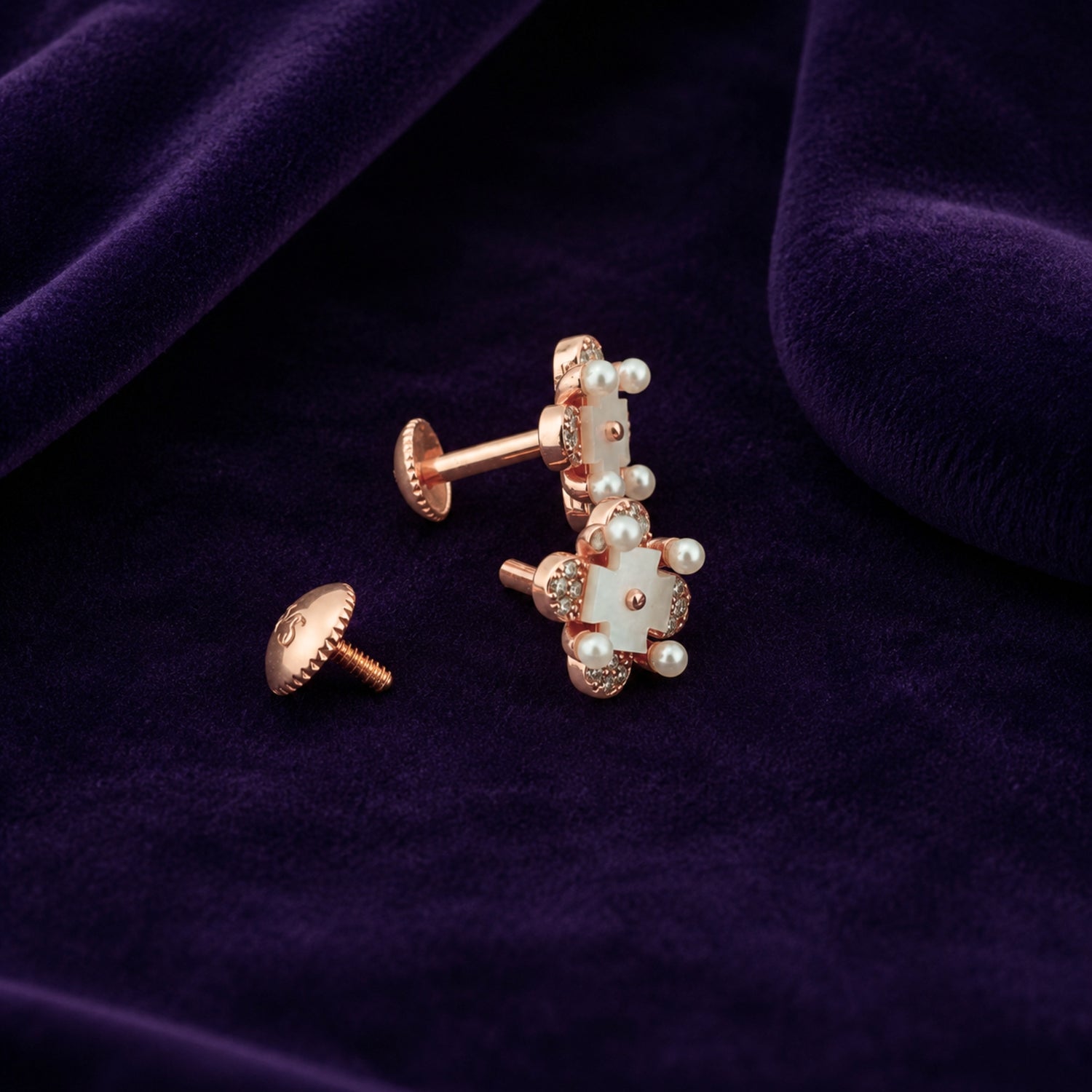 The Regal Pearl Bloom 925 Silver Studs