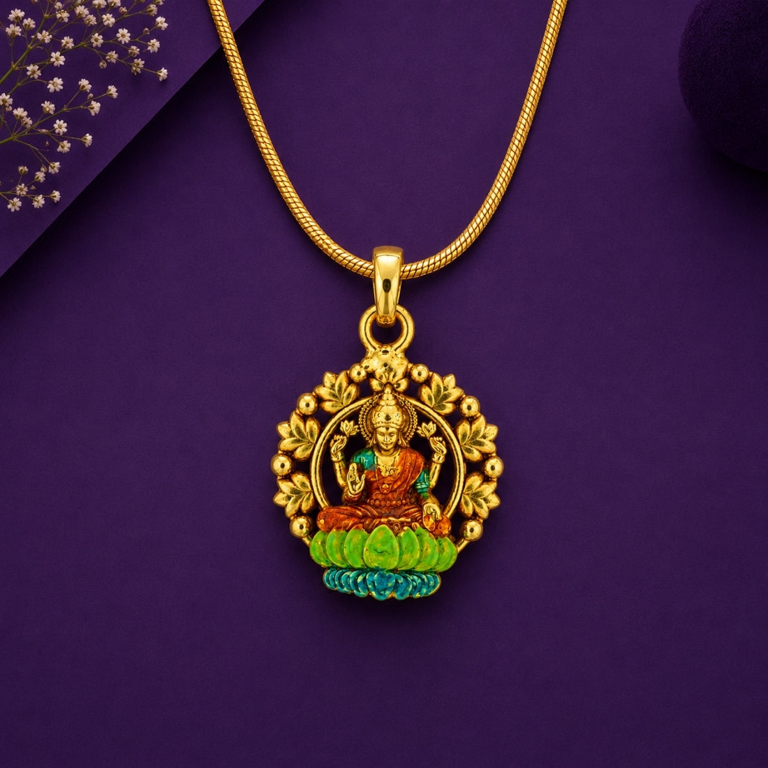 The Divine Lotus Lakshmi Halo Charm (925 Silver)