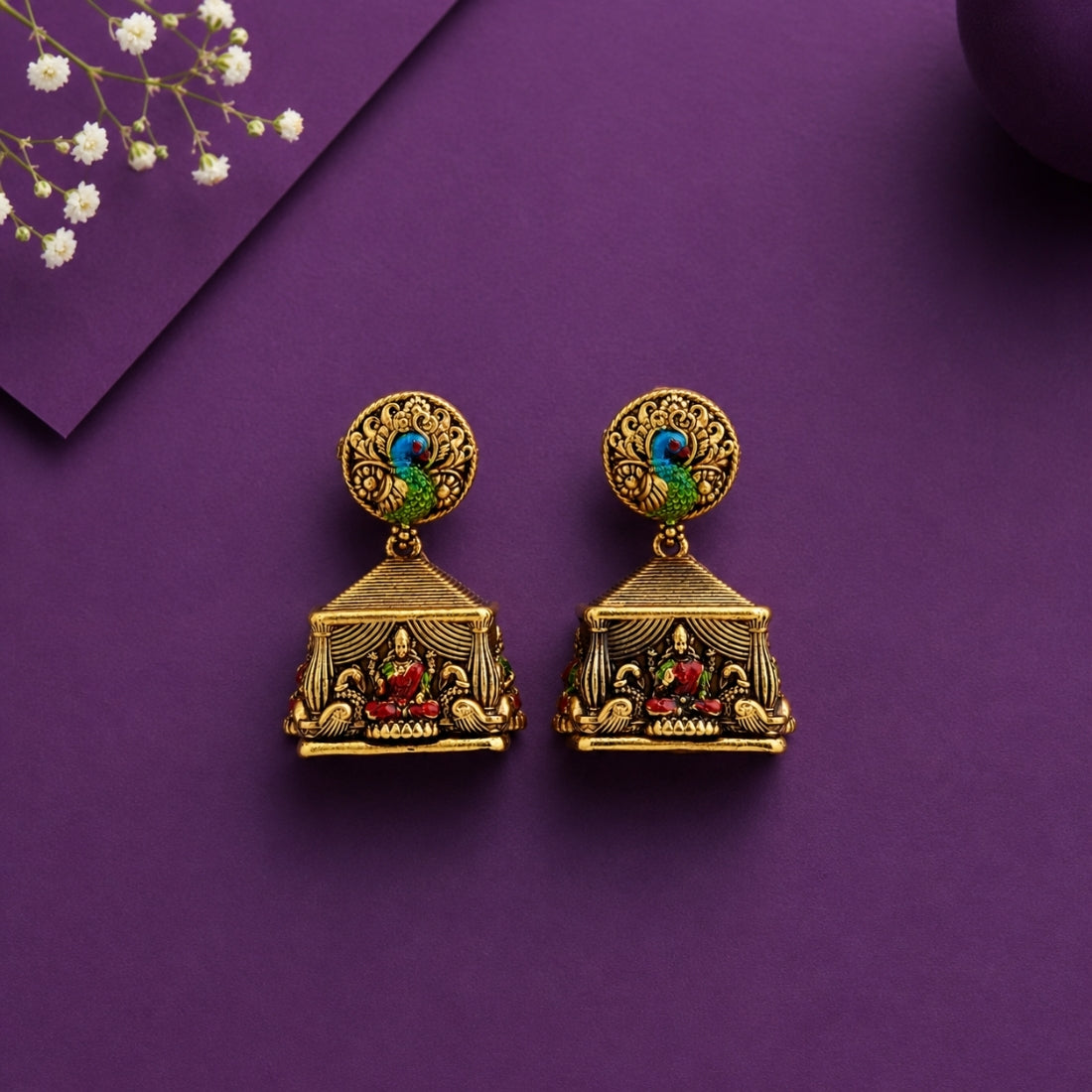 The Gajalakshmi Mandapam 925 Silver Jhumka