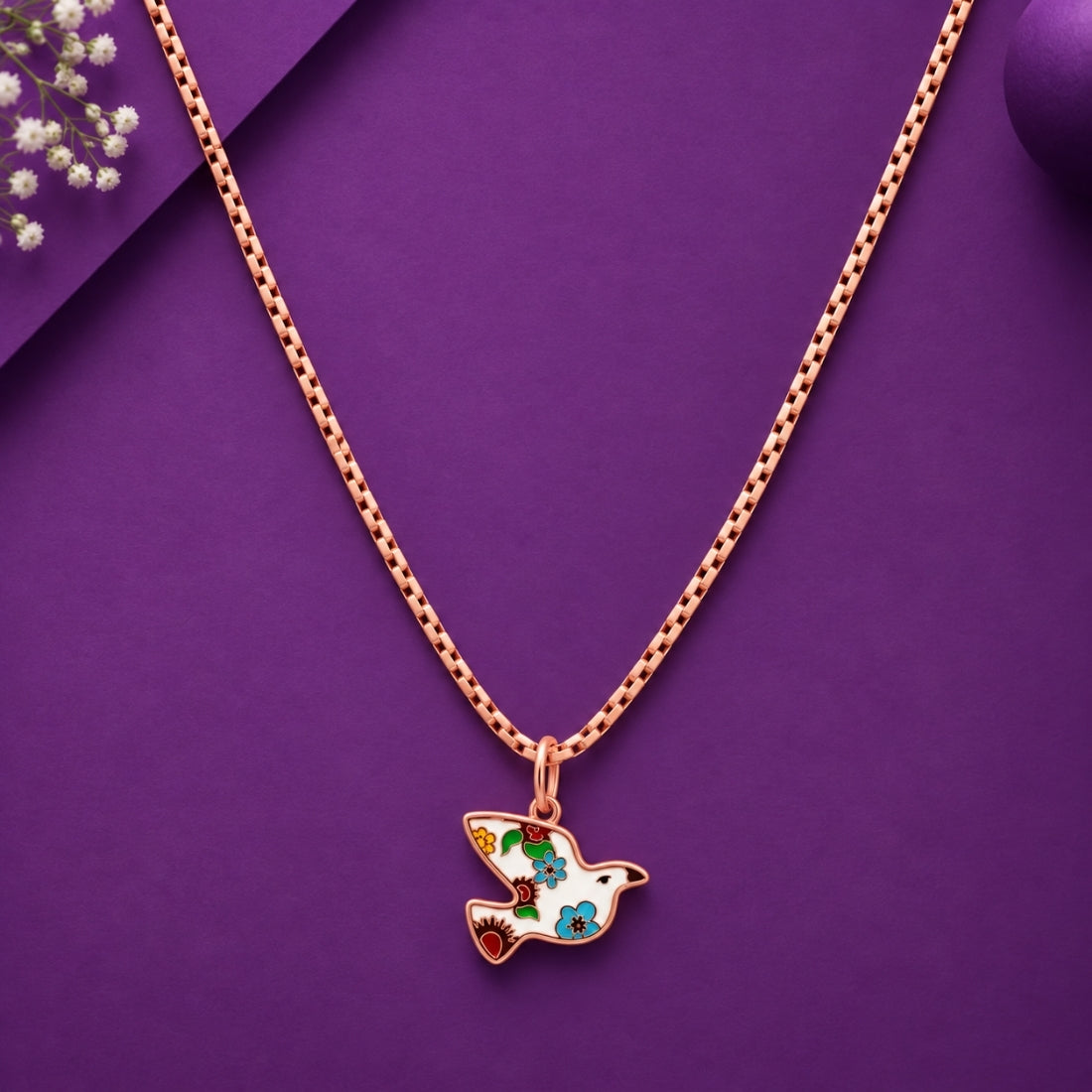 The Flora Dove 925 Silver Rose Gold Chain