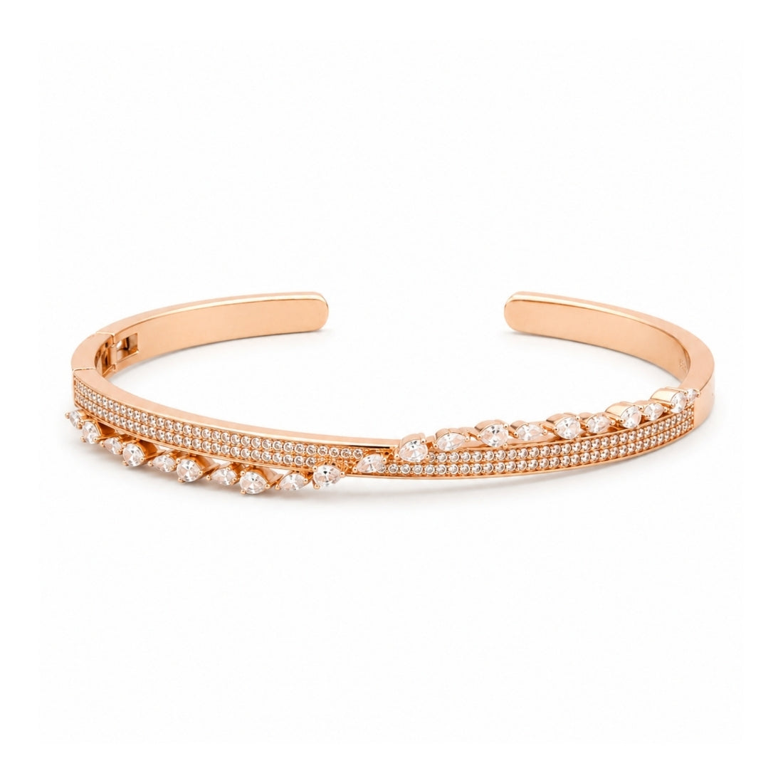 Rose Gold Pavé Entwined 925 Silver Kada