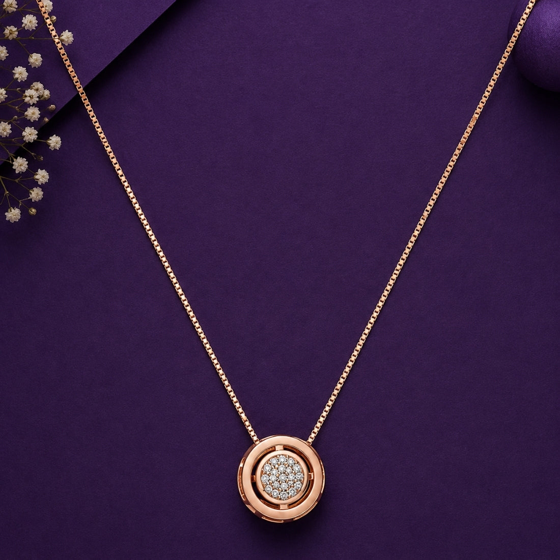 The Celestial Orbit Rotatable Rose 925 Silver Chain
