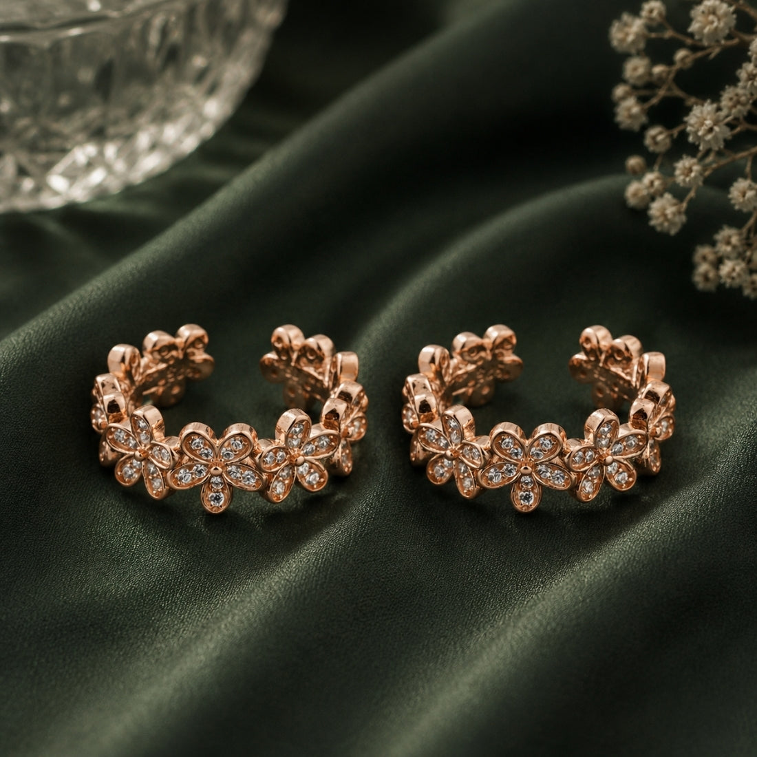 Blossom Garland Rose Gold Toe Rings