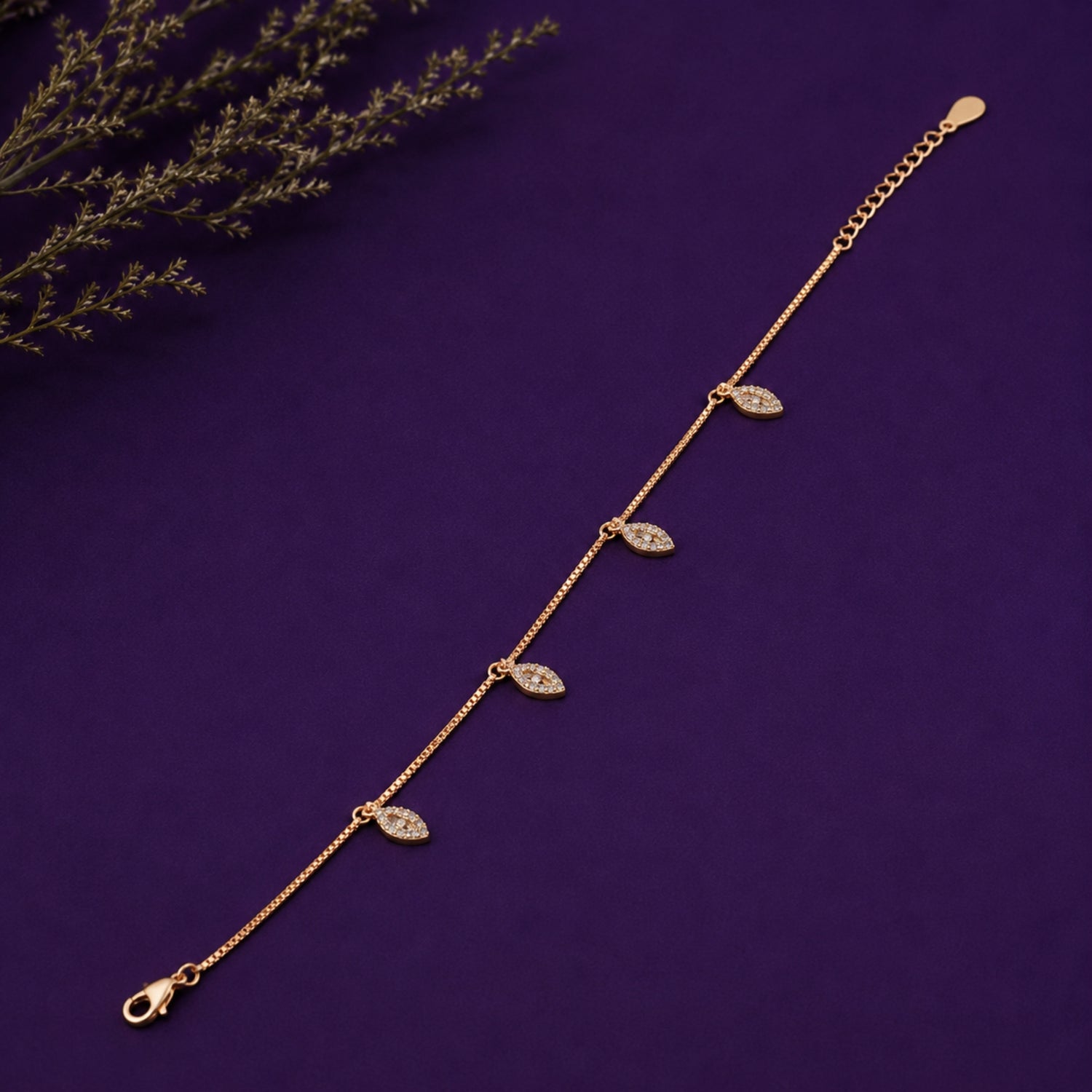 The Marquise Eye Charm 925 Silver Bracelet