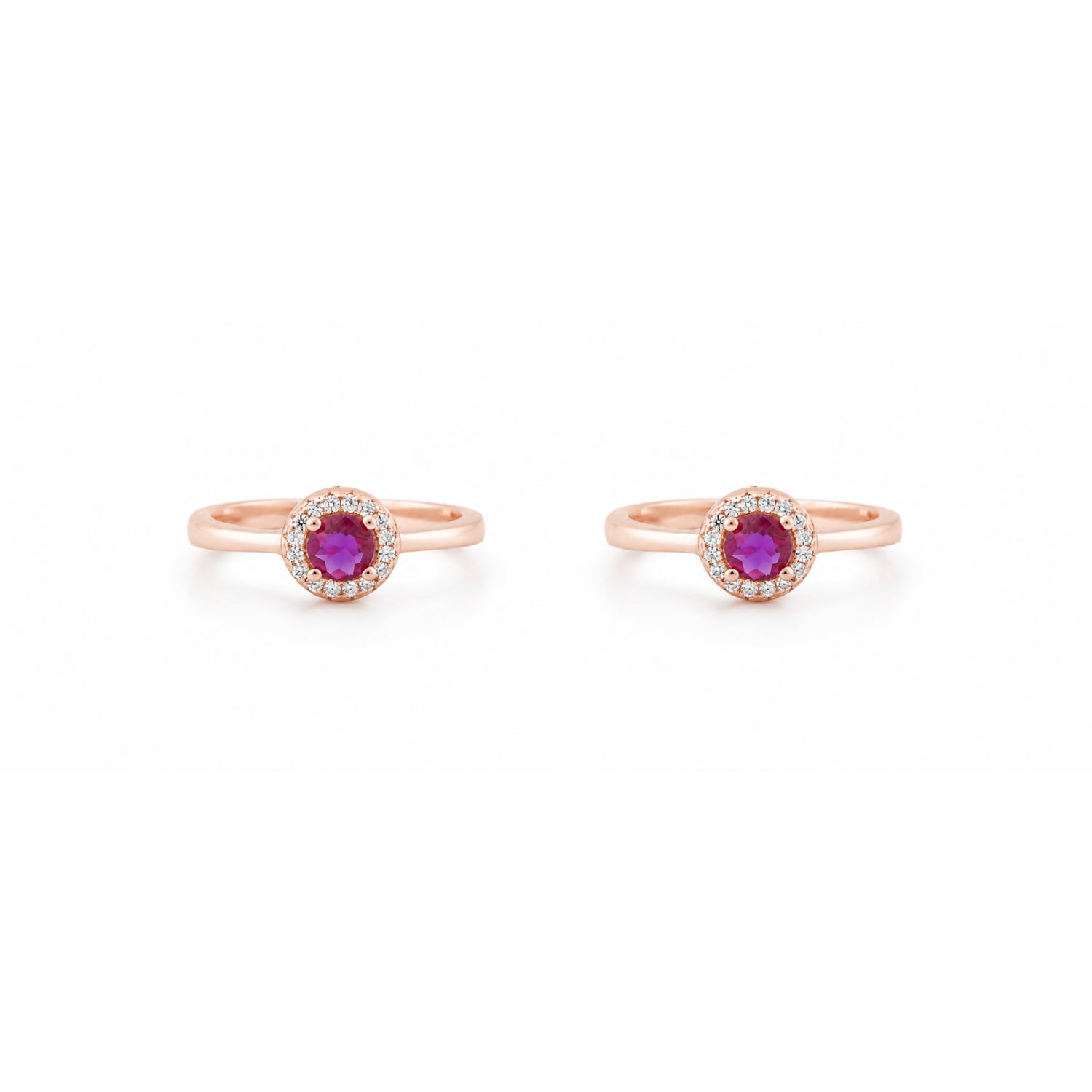 Ruby Halo Adjustable Rose Gold Toe Rings