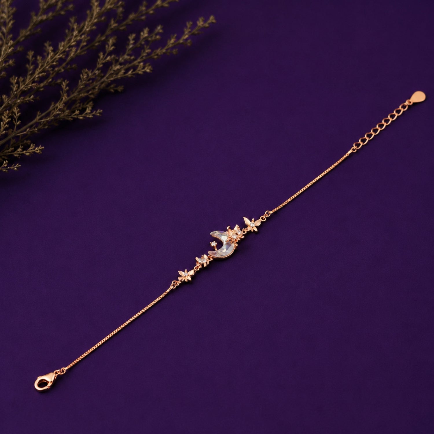 The Midnight Moon & Butterfly 925 Silver Bracelet