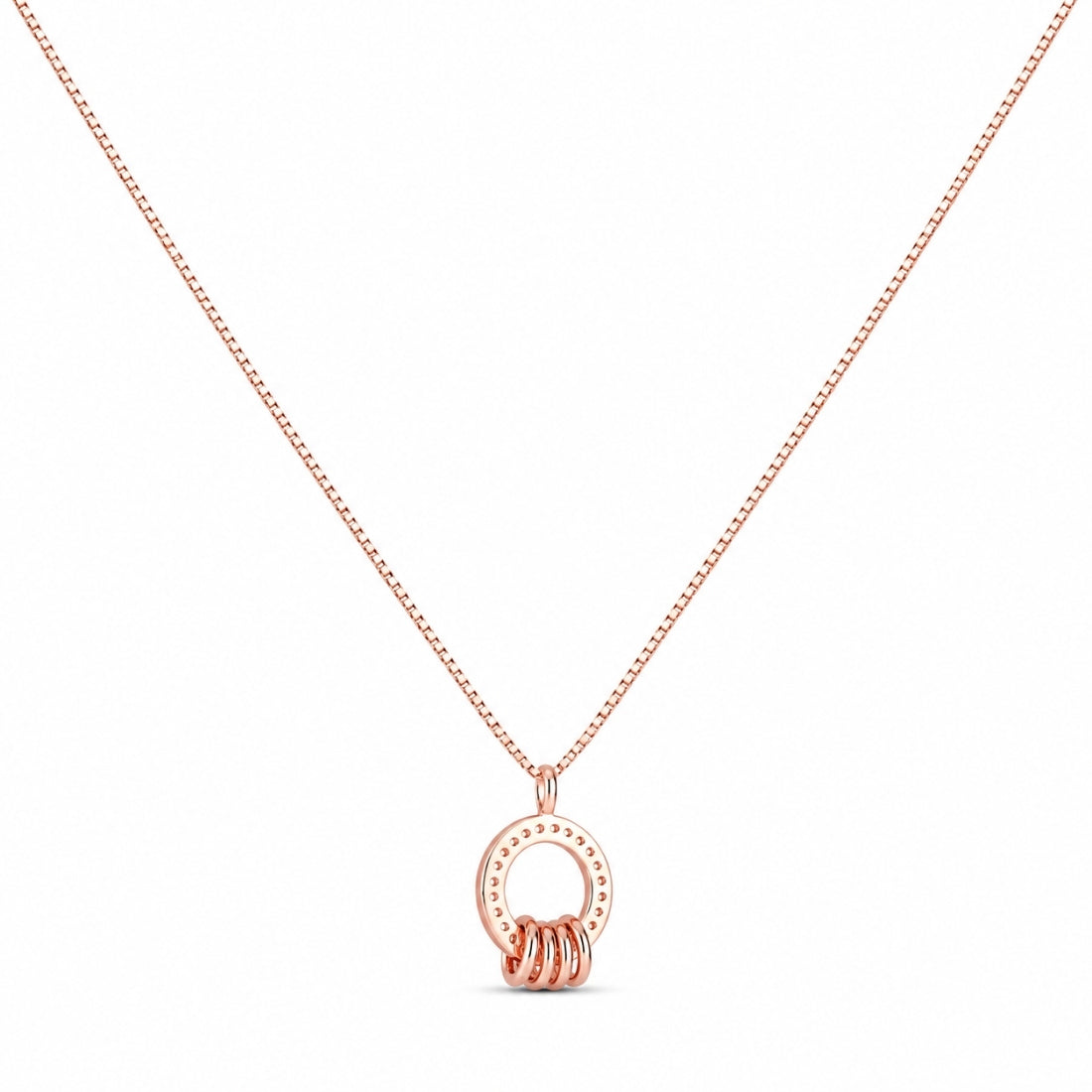 The Eternity Interlocking Rings Rose 925 Silver Chain