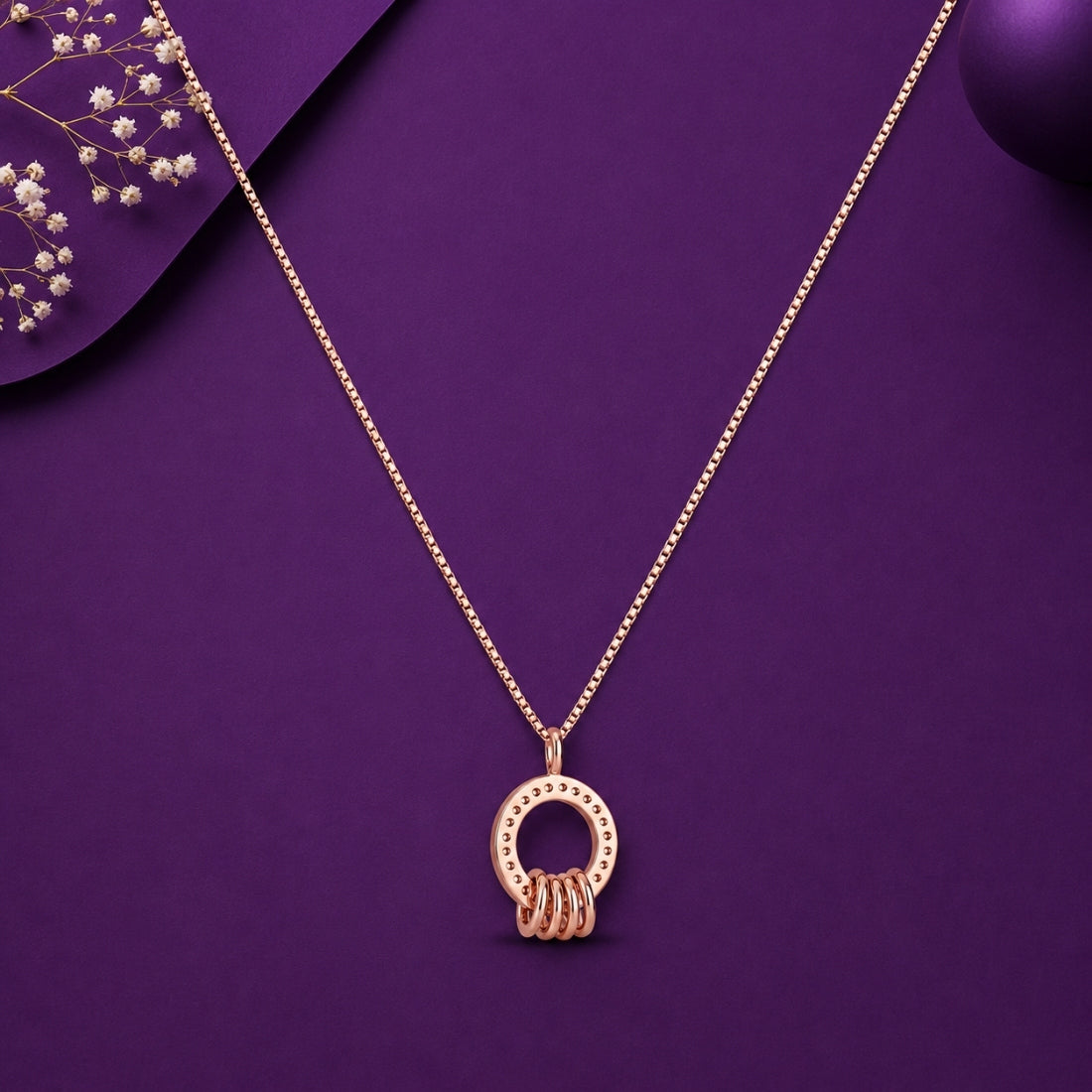 The Eternity Interlocking Rings Rose 925 Silver Chain