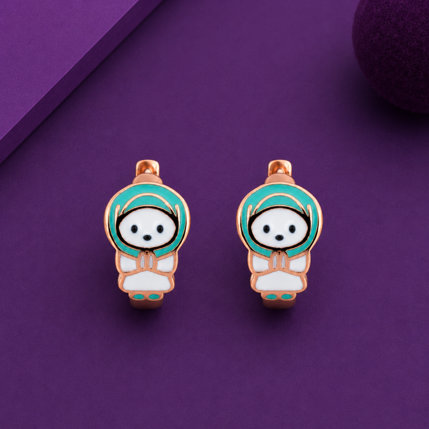 Mint Hood Cozy Tot 925 Sterling Silver Kids Stud Earrings