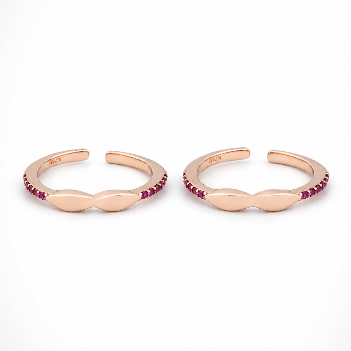 Marquise Infinity Adjustable Rose Gold Toe Rings