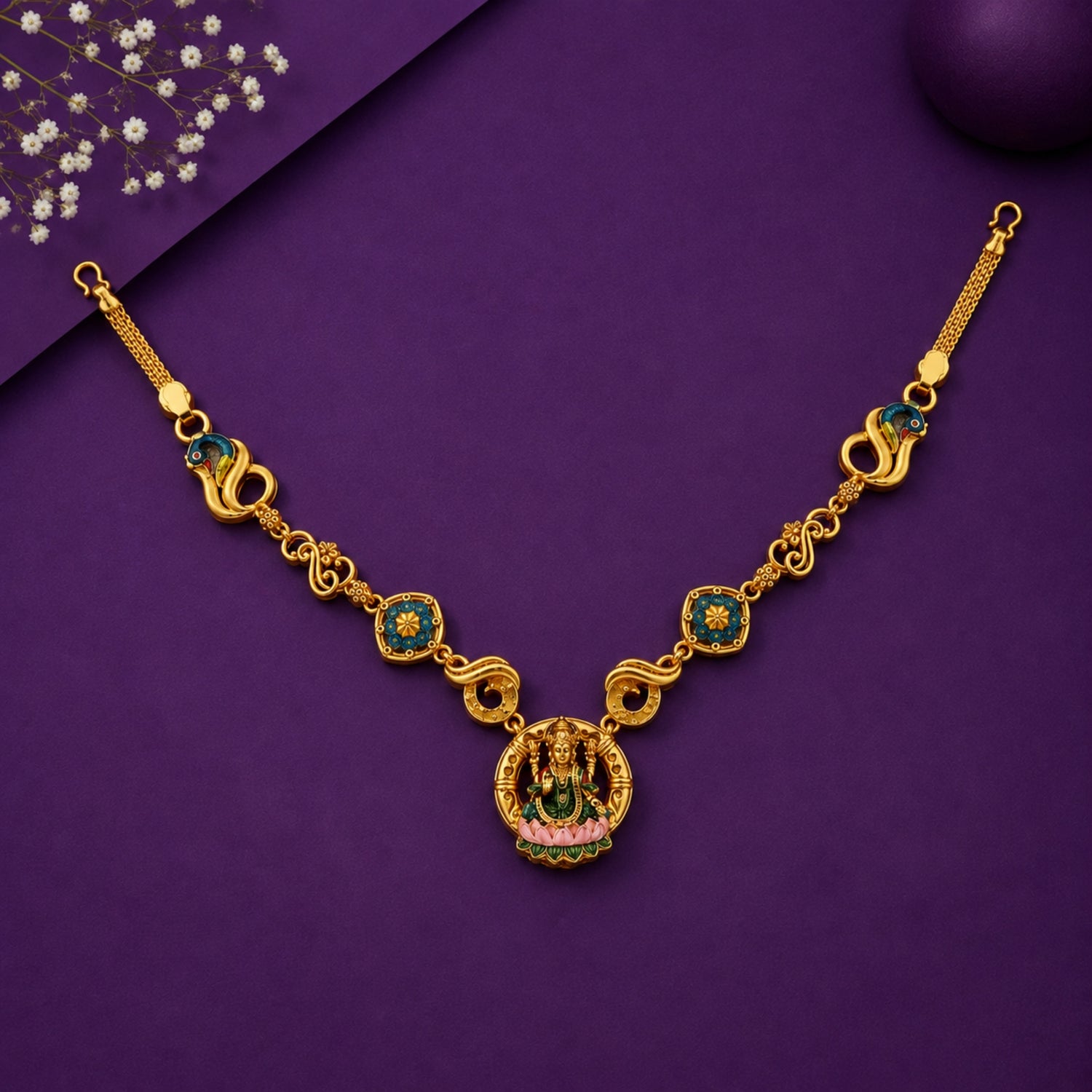 The Lakshmi Padma Enamel Choker