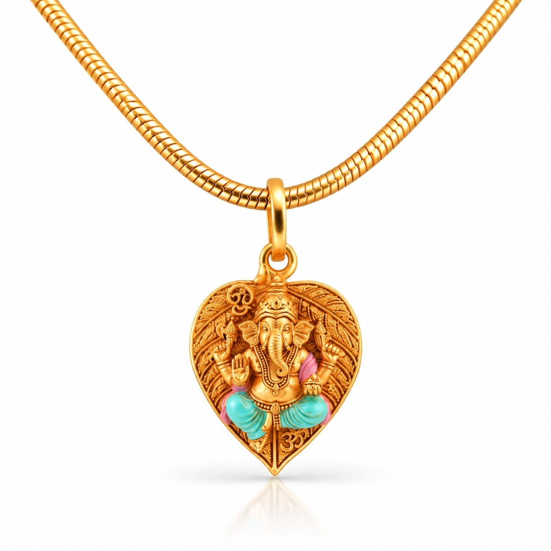 The Peepal Ganesha 925 Silver Gold Plated Pendant