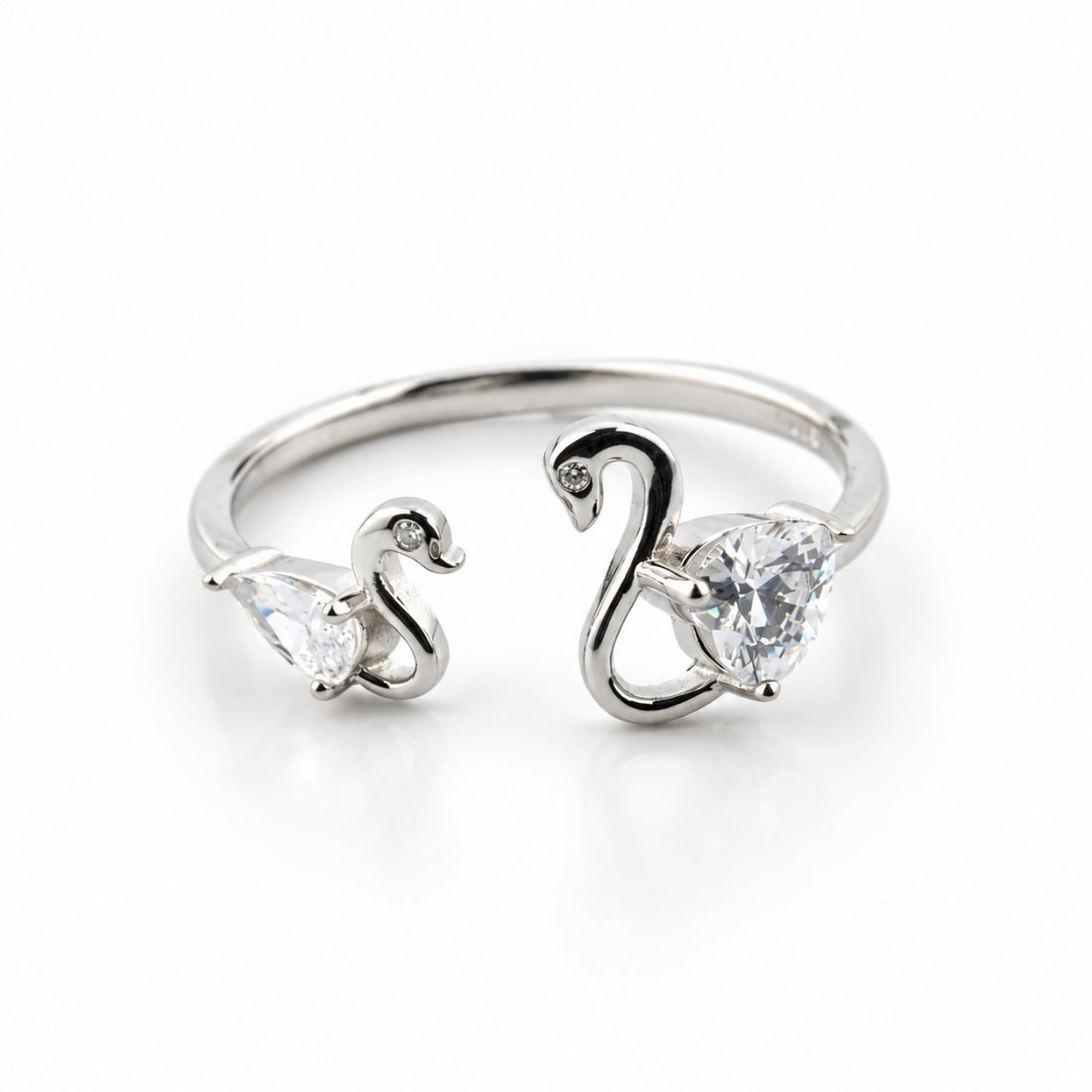 Twin Swan Toi et Moi 925 Silver Ring
