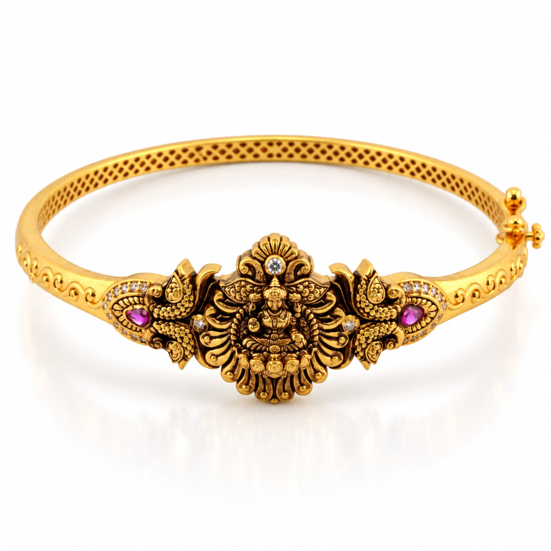 The Royal Lakshmi Shrine Antique Temple 925 Silver Kada