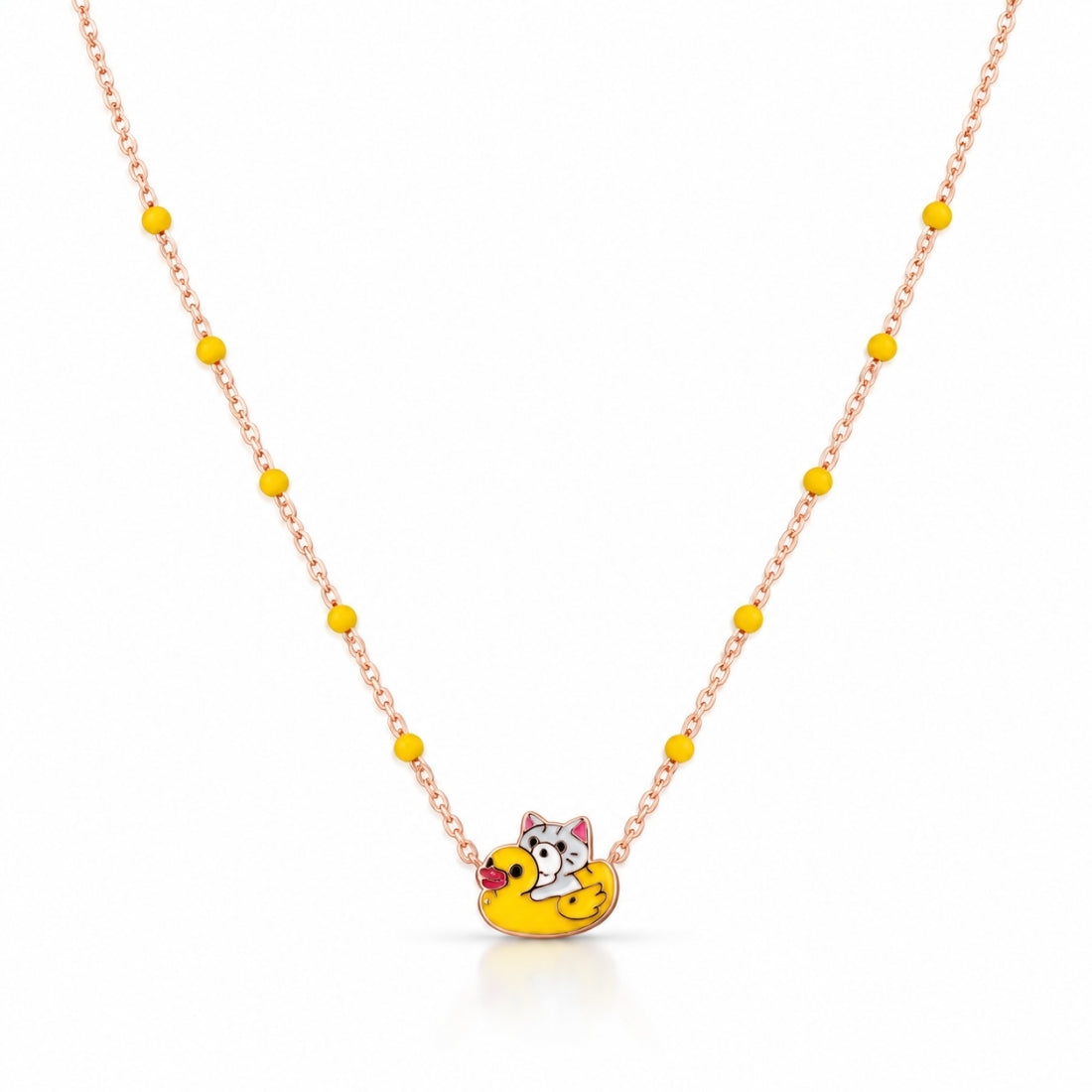 The Ducky Kitty 925 Silver Rose Gold Chain