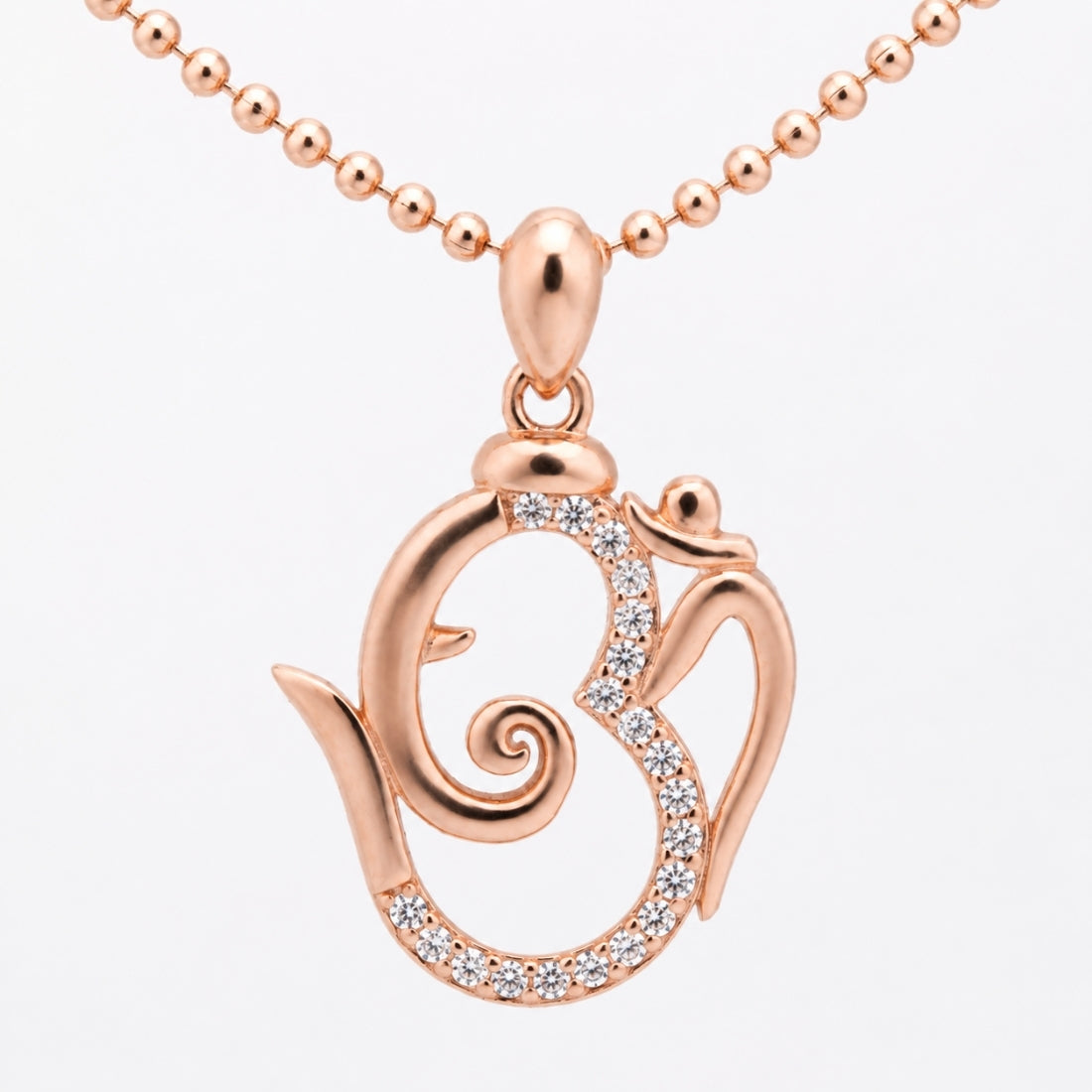 The Divine Ganesha Omkar 925 Silver Rose Gold Pendant