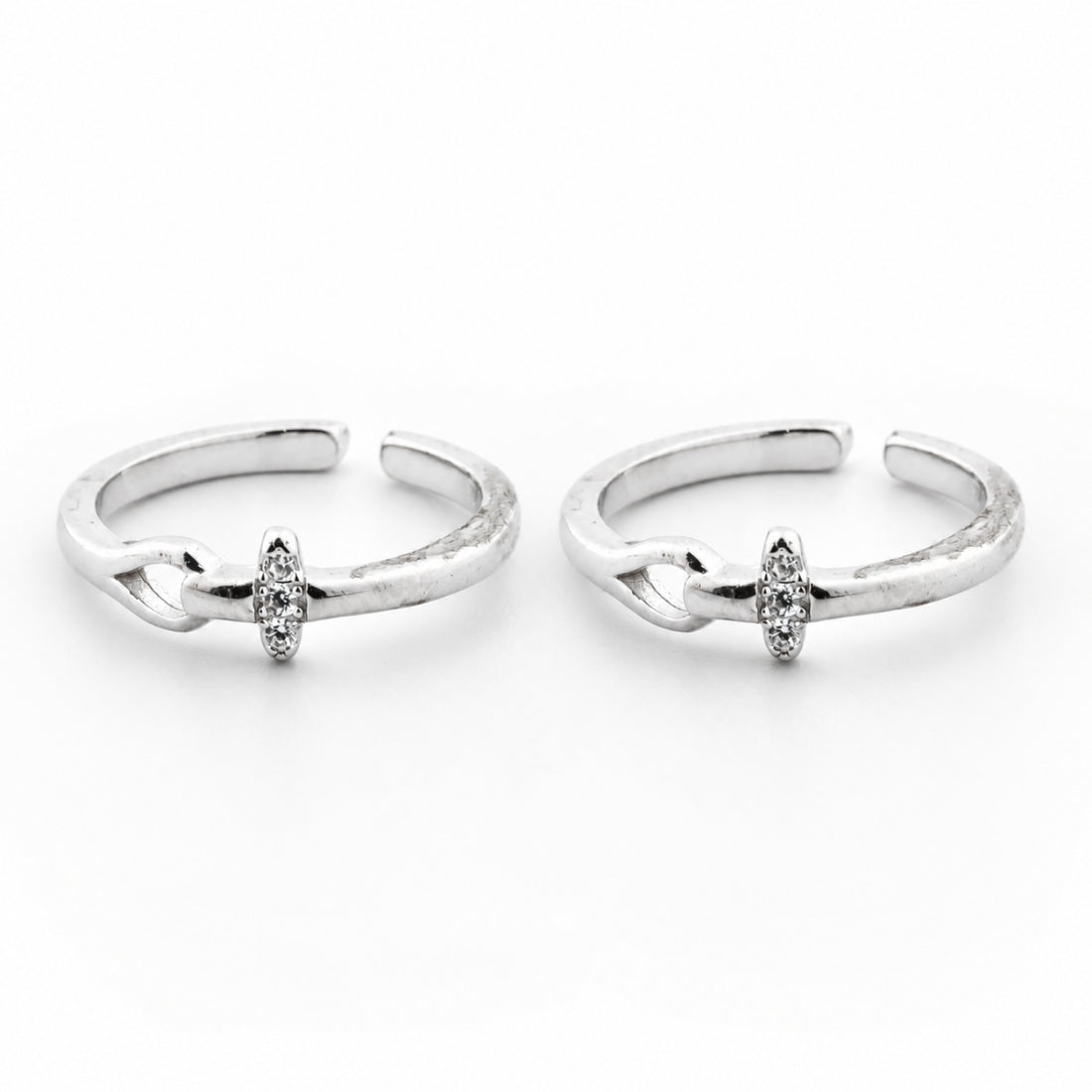 Amara Infinity Twist Silver Toe Rings