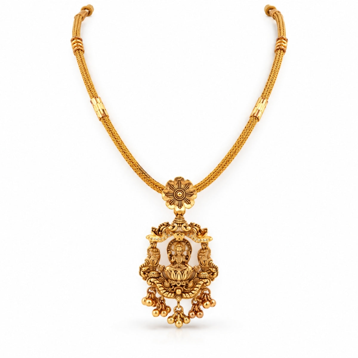 The Soundarya Lakshmi Nakkasi 925 Gold Plated Silver Necklace
