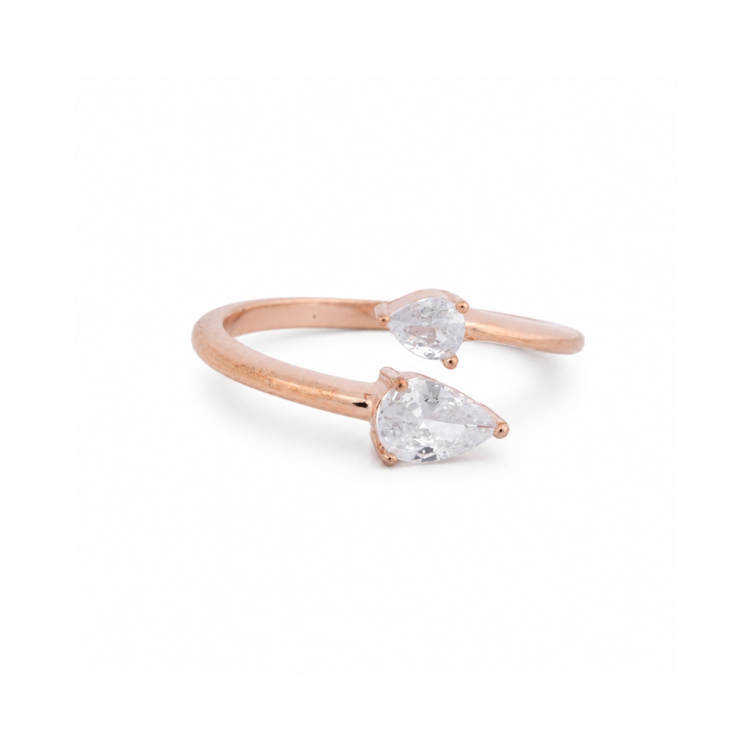 Serendipity Pear Toi et Moi 925 Sterling Silver Ring