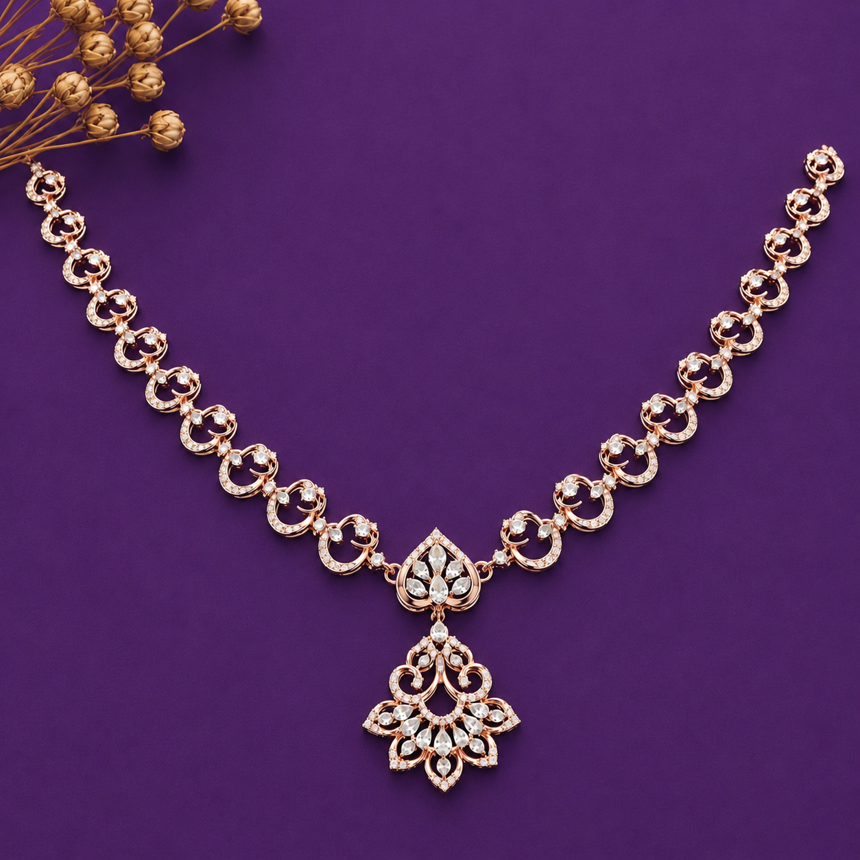 The Royal Lotus Drop 925 Silver Necklace