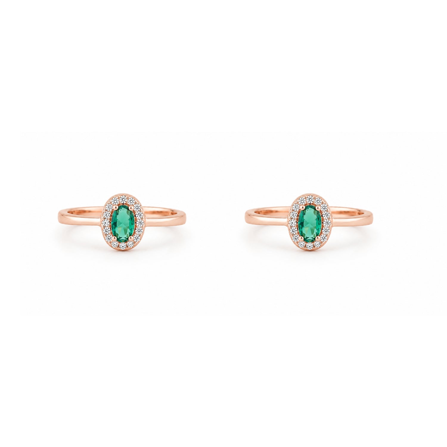 Emerald Empress Oval Adjustable Rose Gold Toe Rings