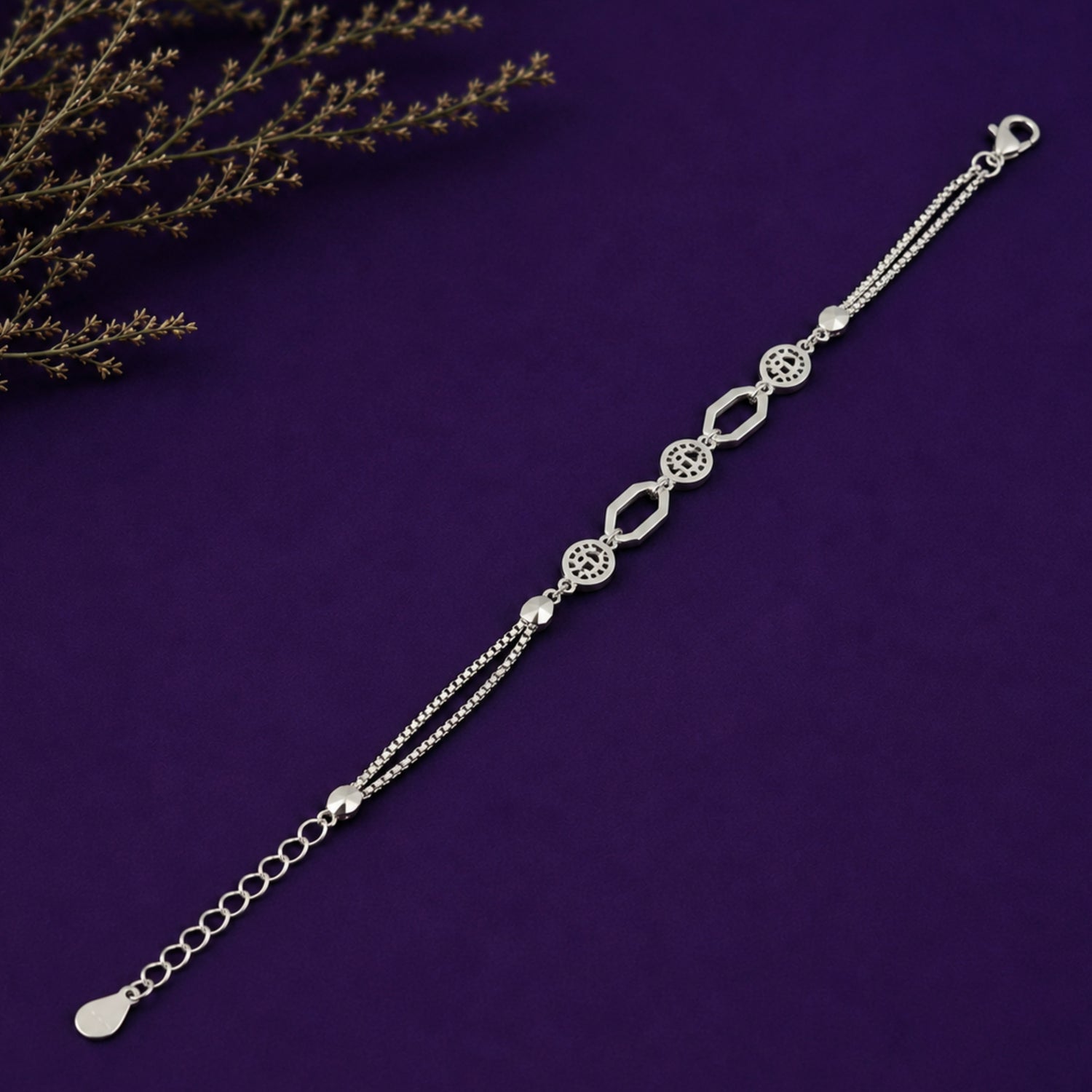 The Infinity Geo Geometric Layered 925 Silver Bracelet Bracelet