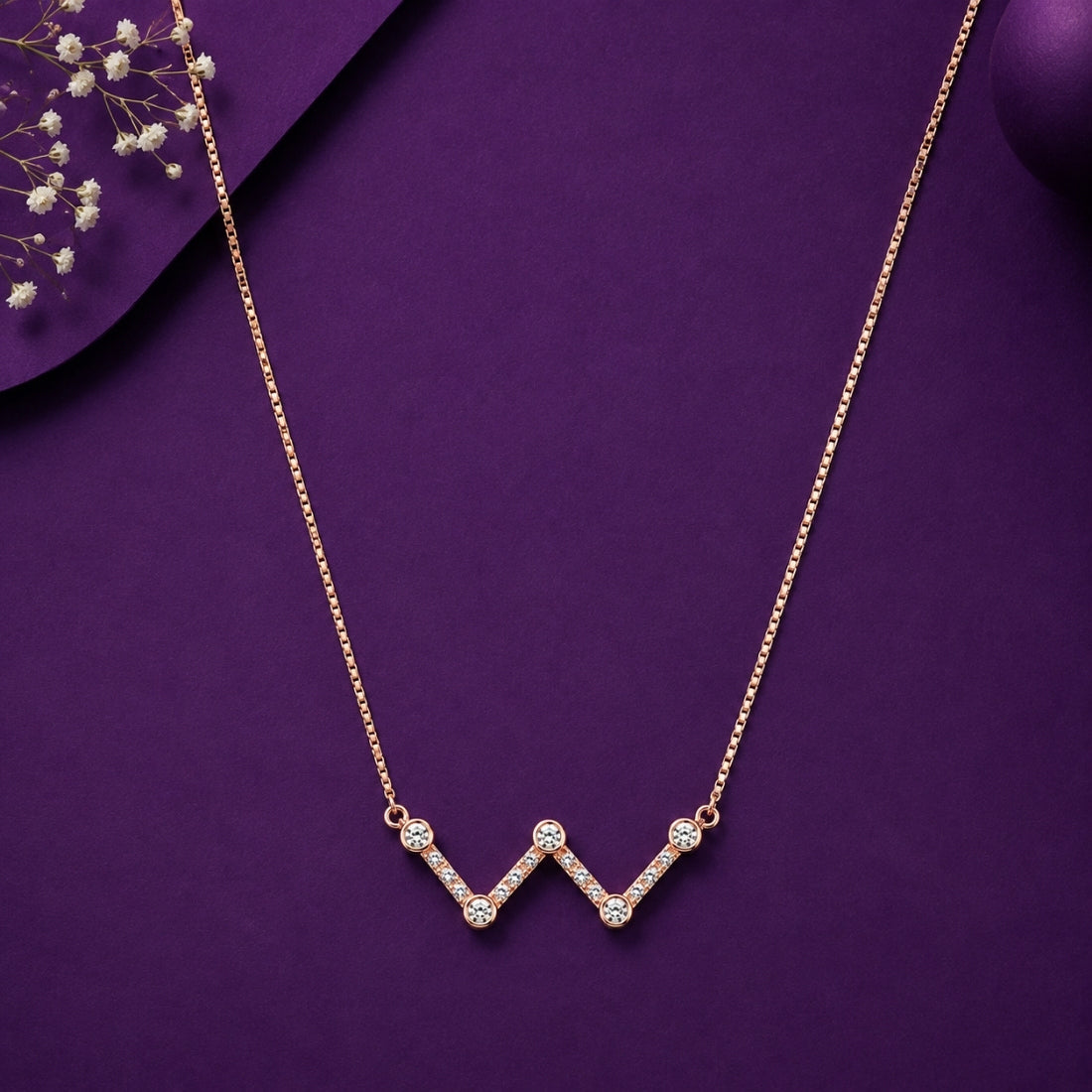 The Infinite Pulse Zigzag Rose 925 Silver Chain