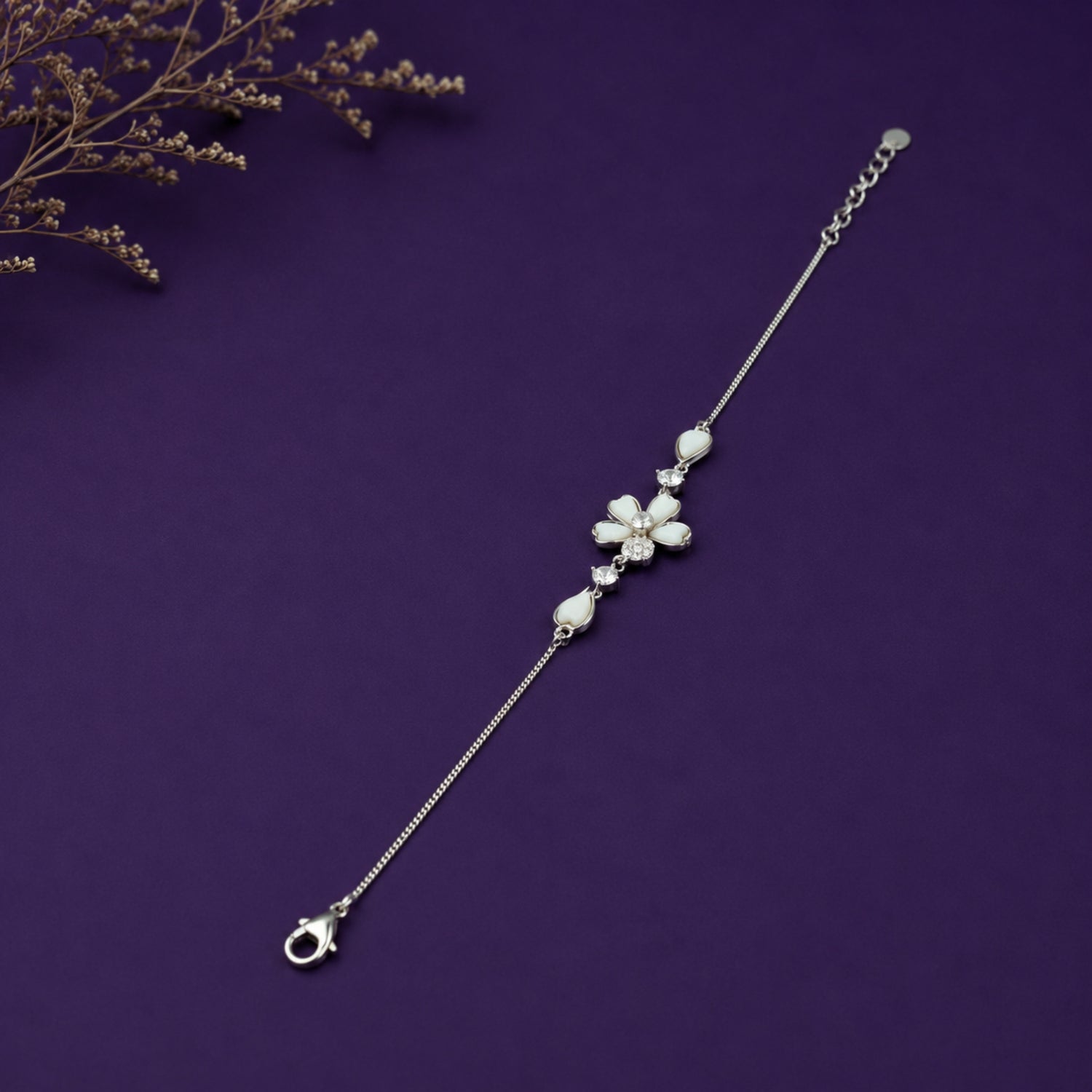 The Mother-of-Pearl Sakura Blossom 925 Sterling Silver Bracelet