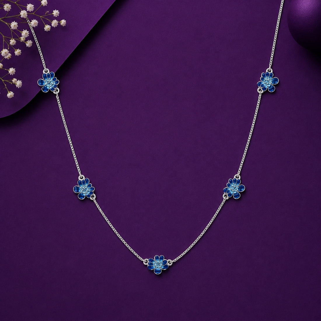 The Azure Blossom Station 925 Silver Chain