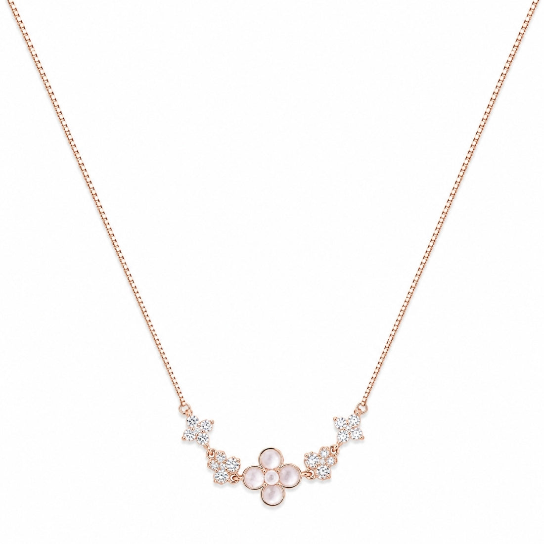 The Primrose Blossom & Pearl Vine Rose 925 Silver Chain