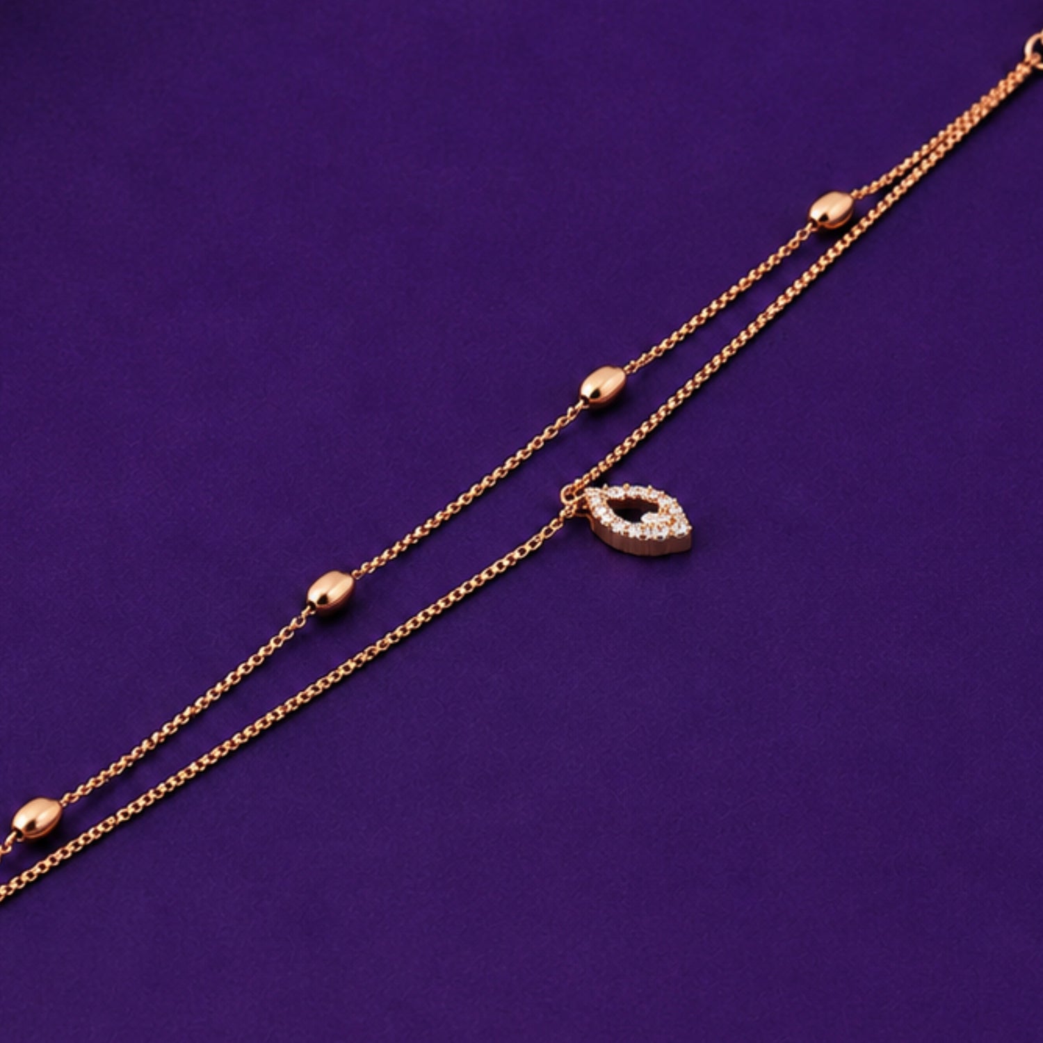 The Rose Glimmer Dual-Strand Evil Eye 925 Silver Bracelet