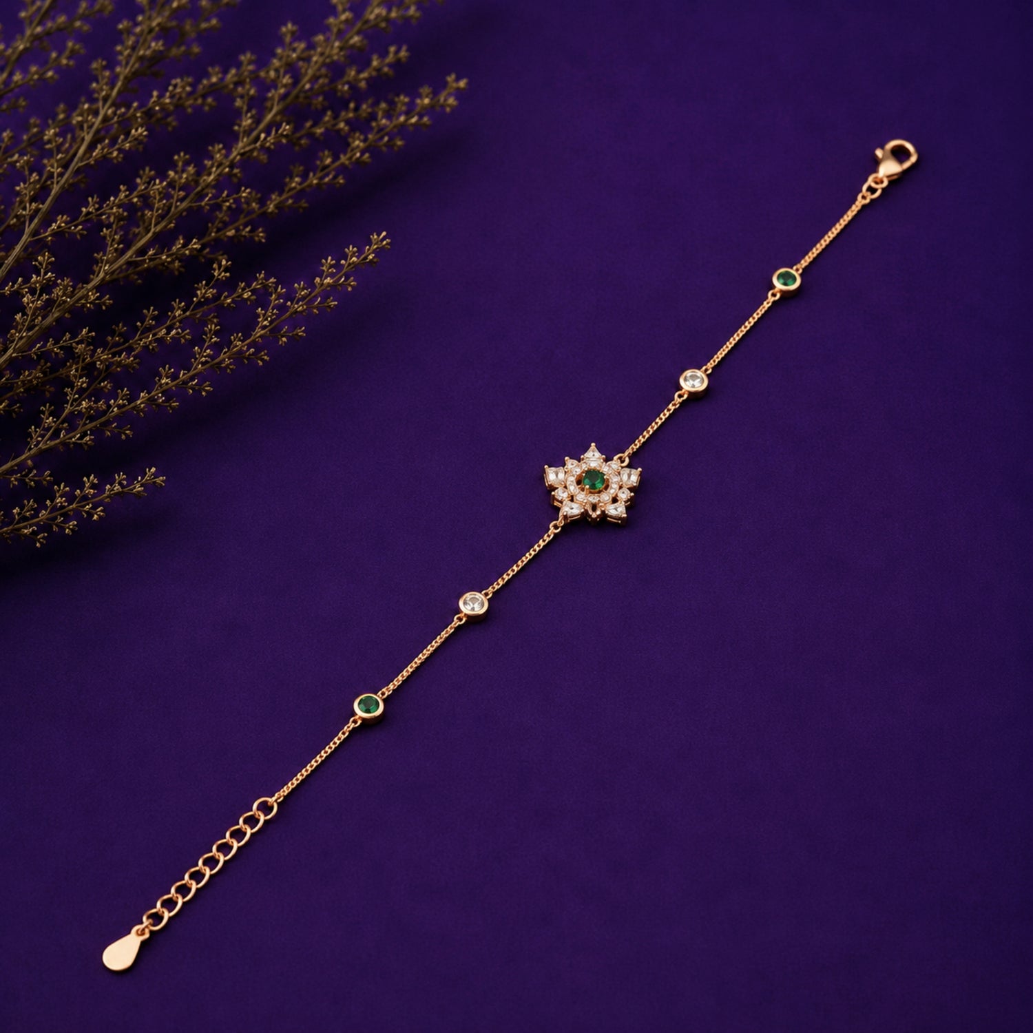The Emerald Starburst Station 925 Sterling Silver Bracelet