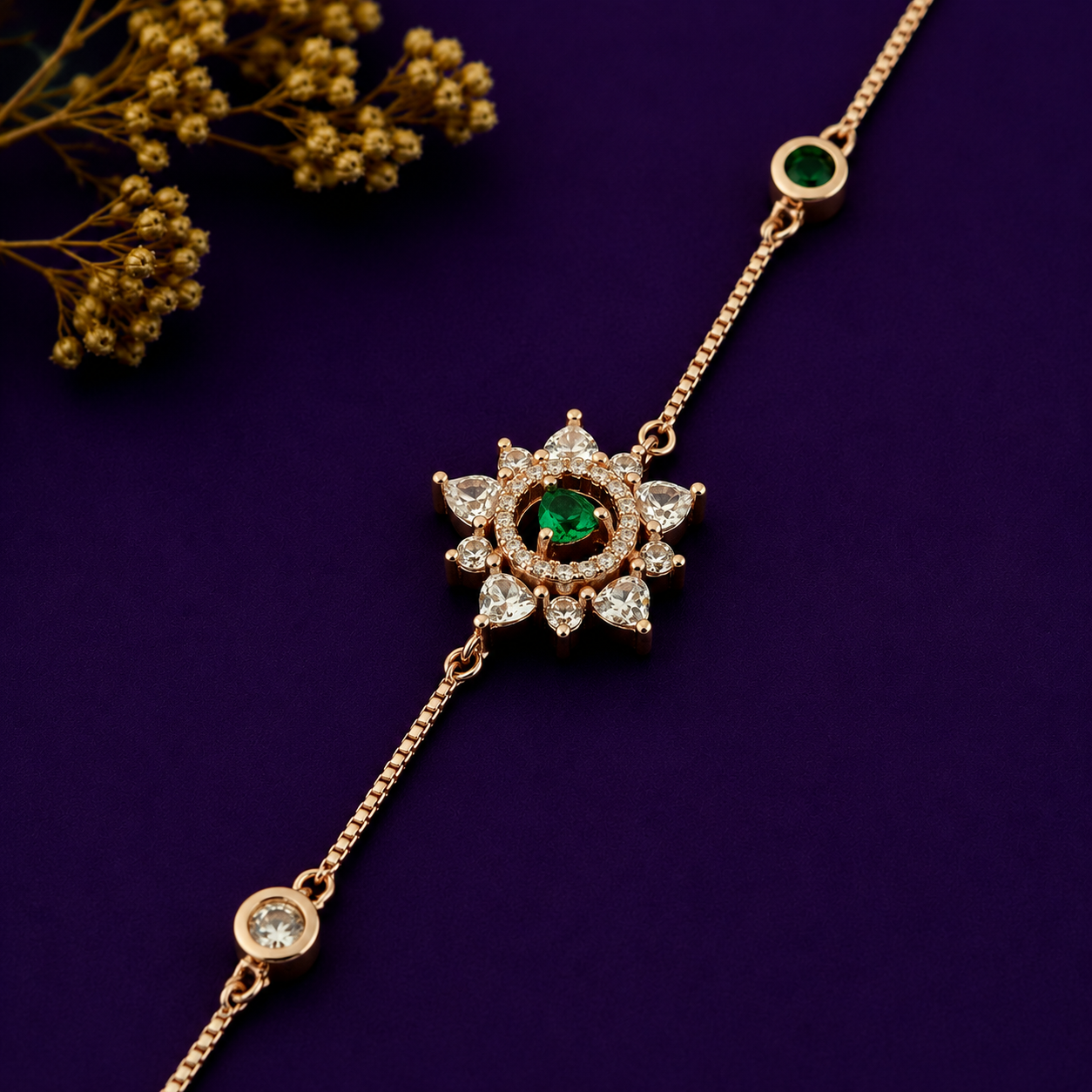 The Emerald Starburst Station 925 Sterling Silver Bracelet