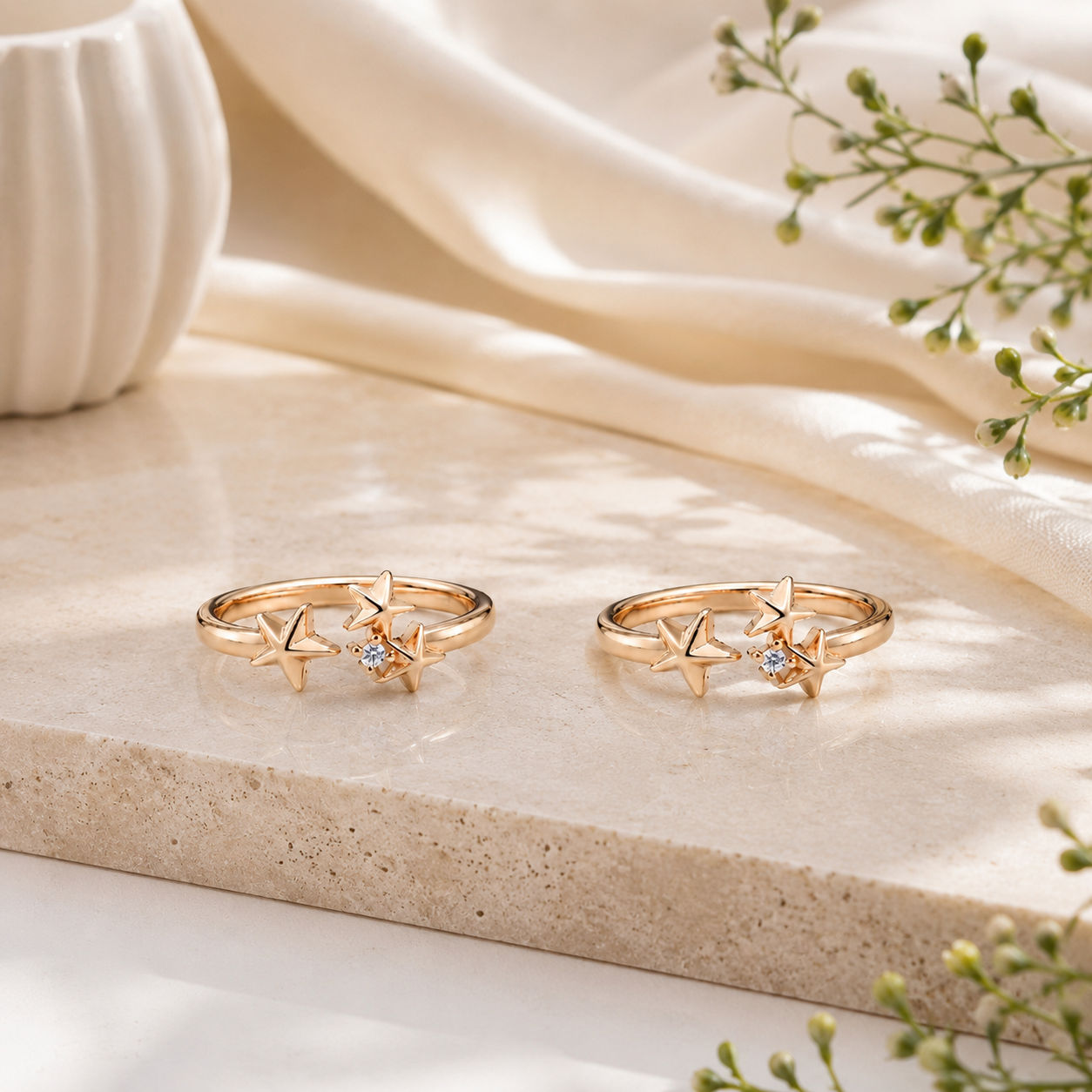 Nova Constellation Adjustable Rose Gold Toe Rings