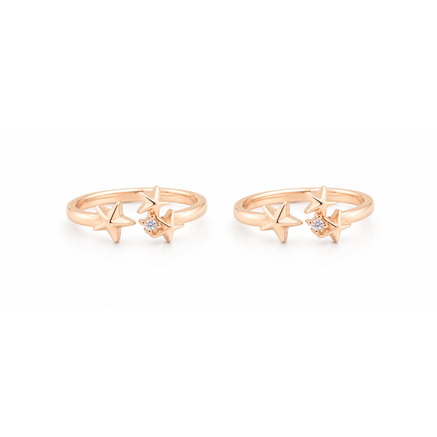 Nova Constellation Adjustable Rose Gold Toe Rings