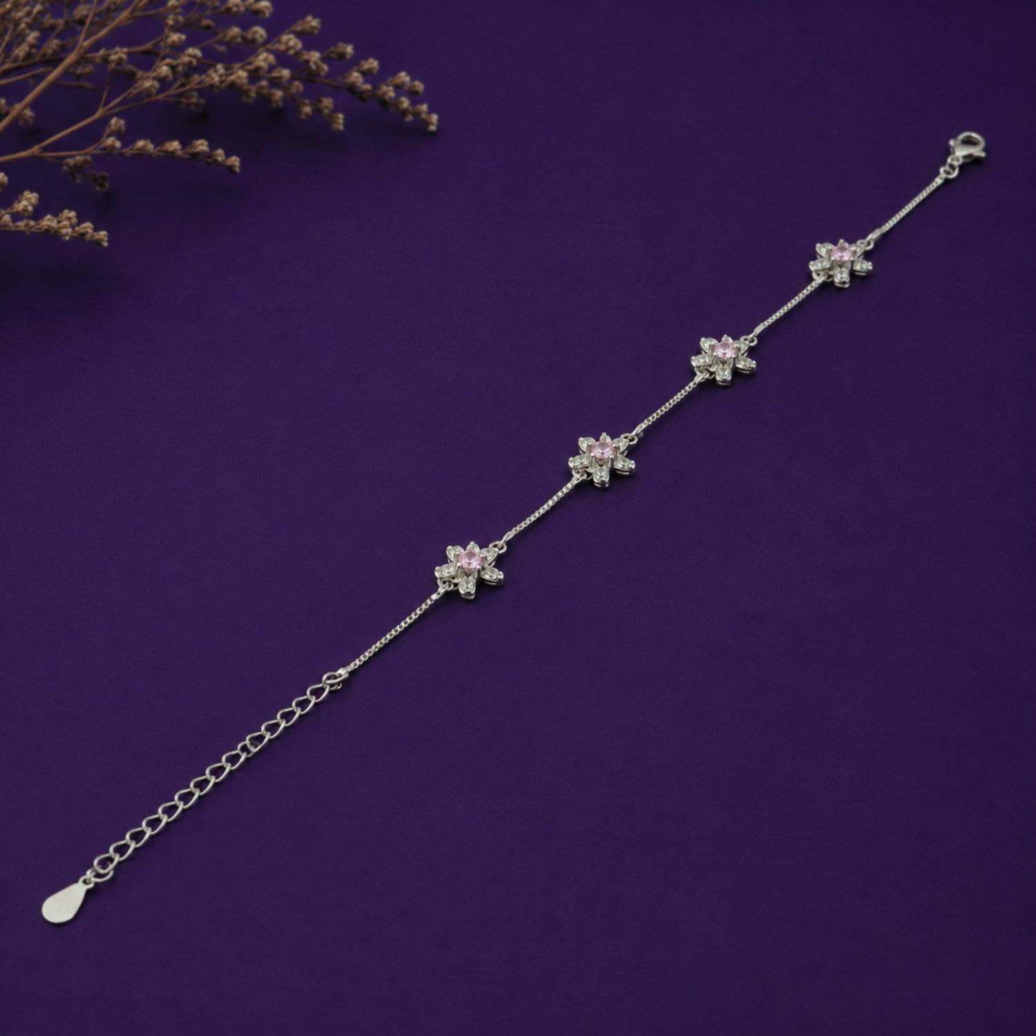 The Winter Jasmine Blossom Station 925 Silver Bracelet