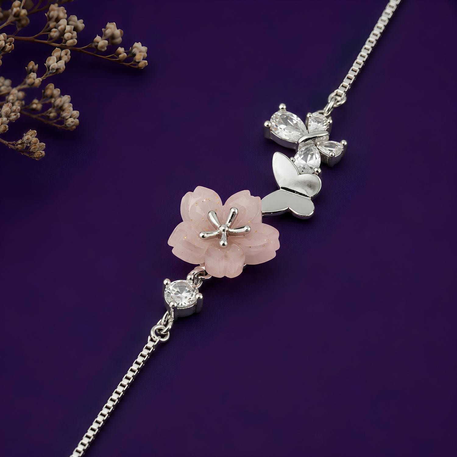 The Blush Sakura Blossom 925 Silver Bracelet
