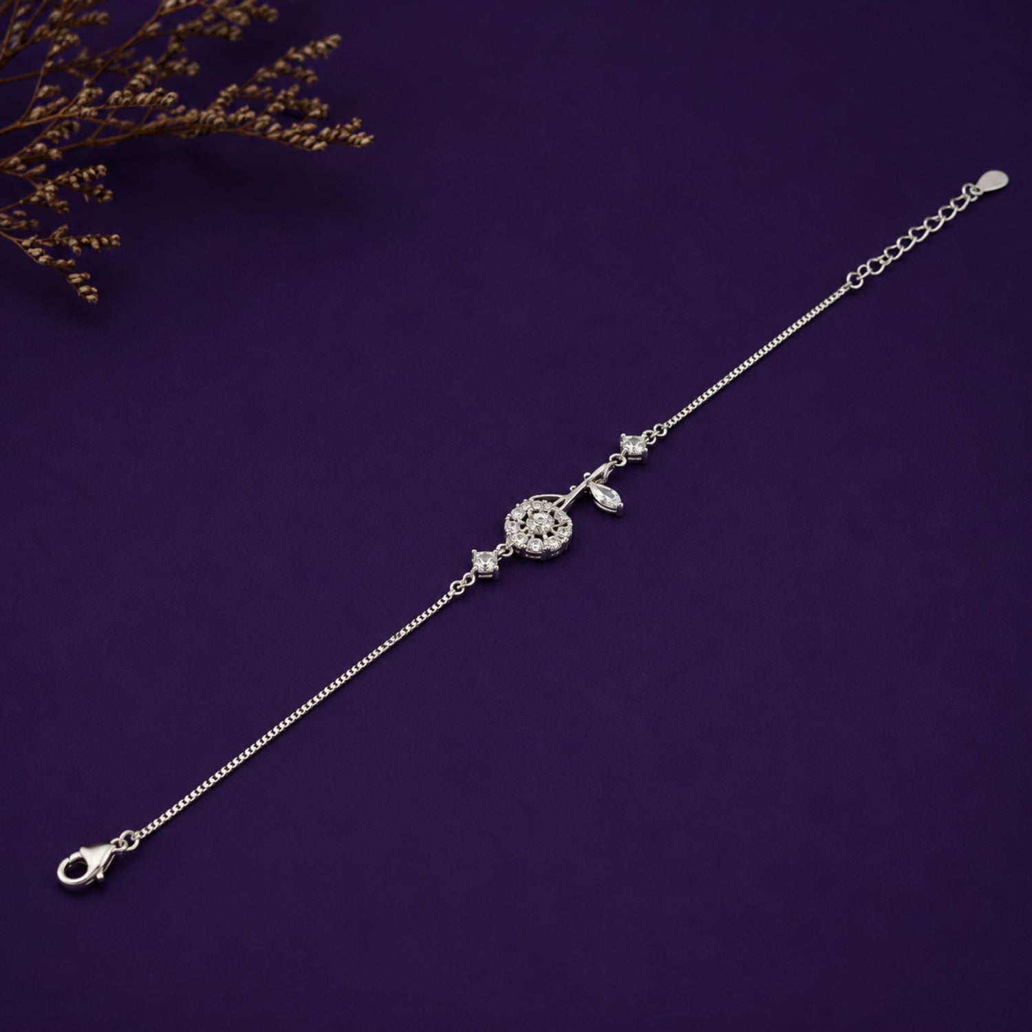 The Celestial Bloom 925 Sterling Silver Charm Bracelet