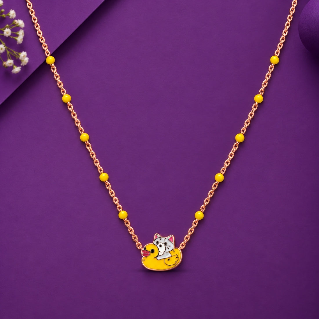 The Ducky Kitty 925 Silver Rose Gold Chain