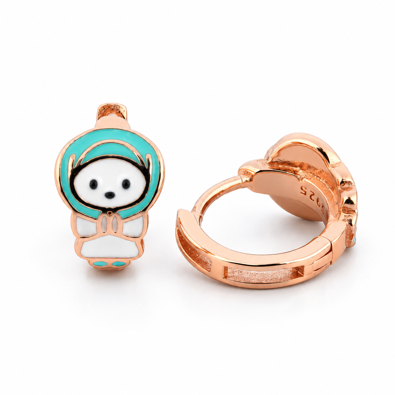 Mint Hood Cozy Tot 925 Sterling Silver Kids Stud Earrings