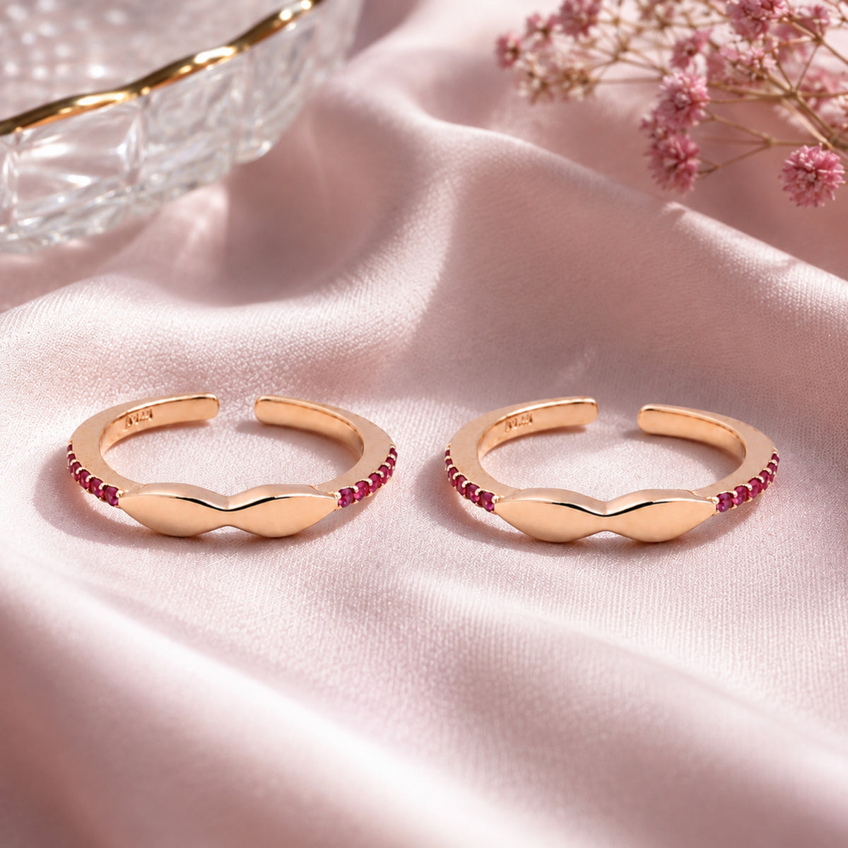 Marquise Infinity Adjustable Rose Gold Toe Rings