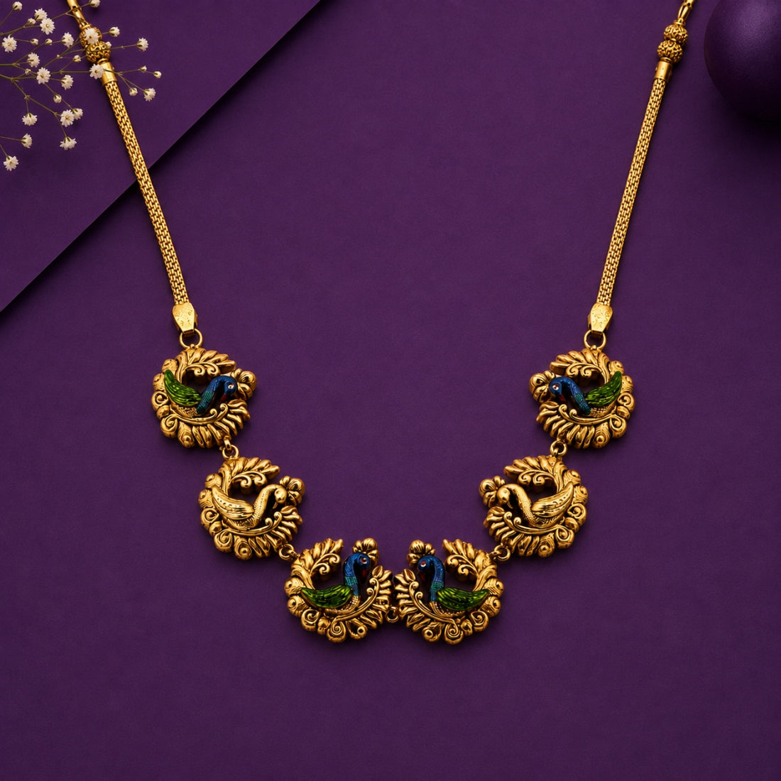 The Mayura Royal Enamel Mandala Necklace (Gold-Plated 925 Sterling Silver)