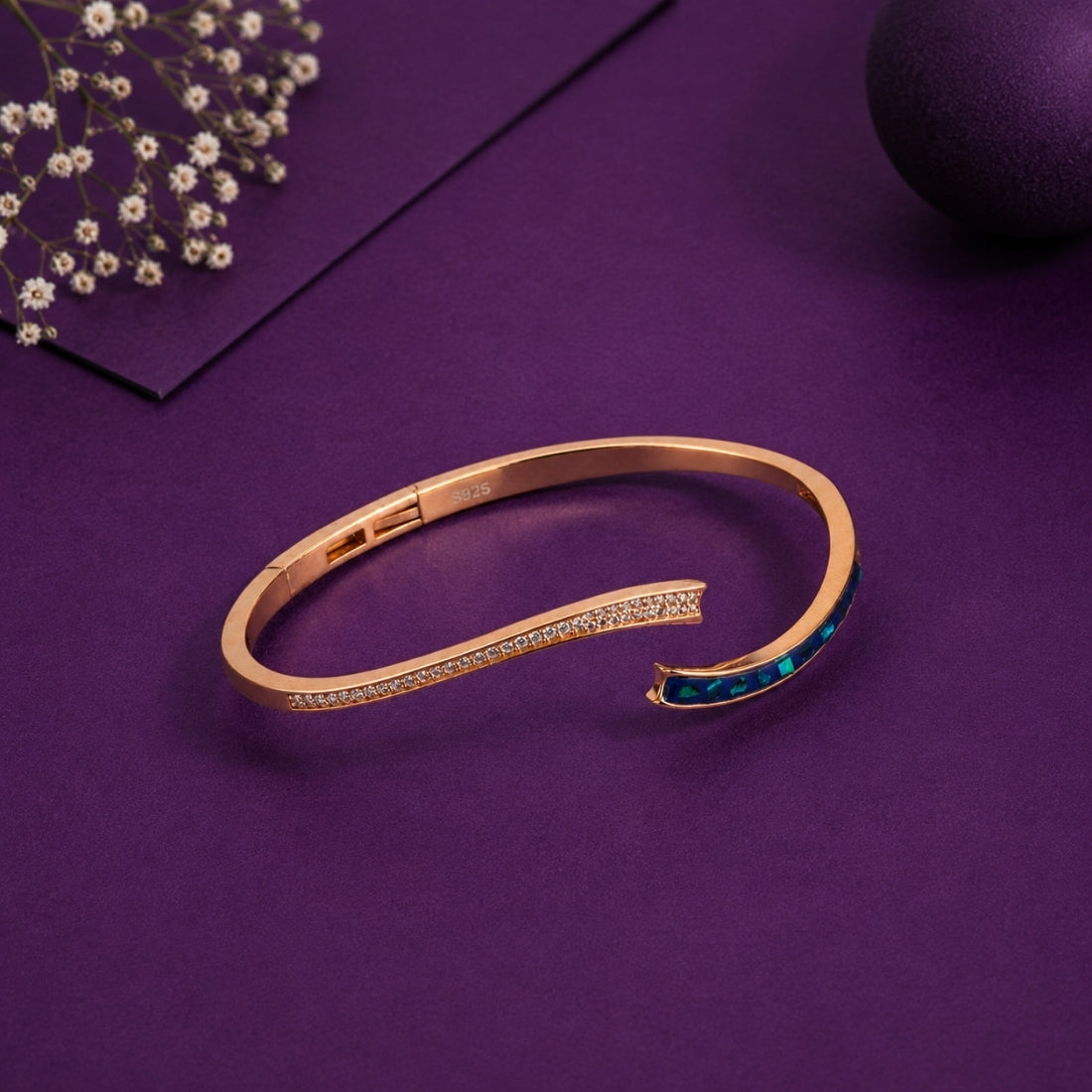 Eclipse Wave Rose Gold Bypass Kada