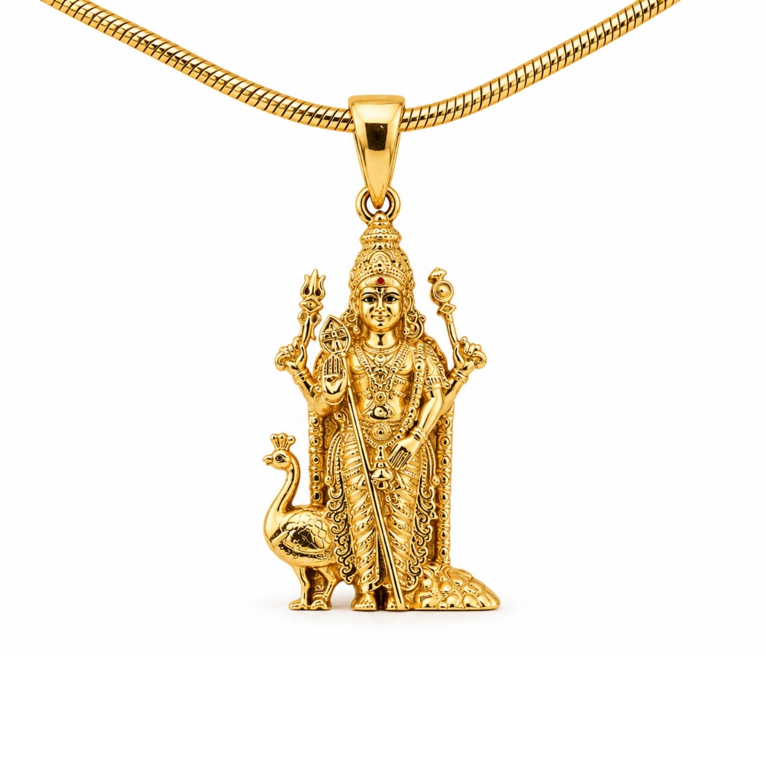 Lord Kartikeya Gold-Plated 925 Sterling Silver Pendant