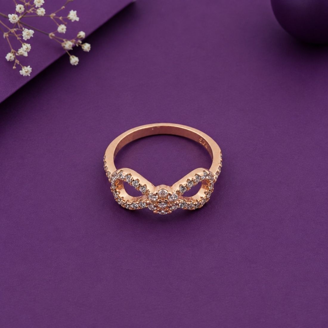 Rose Gold Plated Infinity Shine 925 Silver Ring